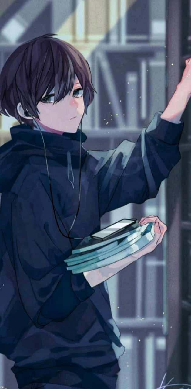 anime boy, dark hoodie, rainy urban setting, HD Phone Wallpaper