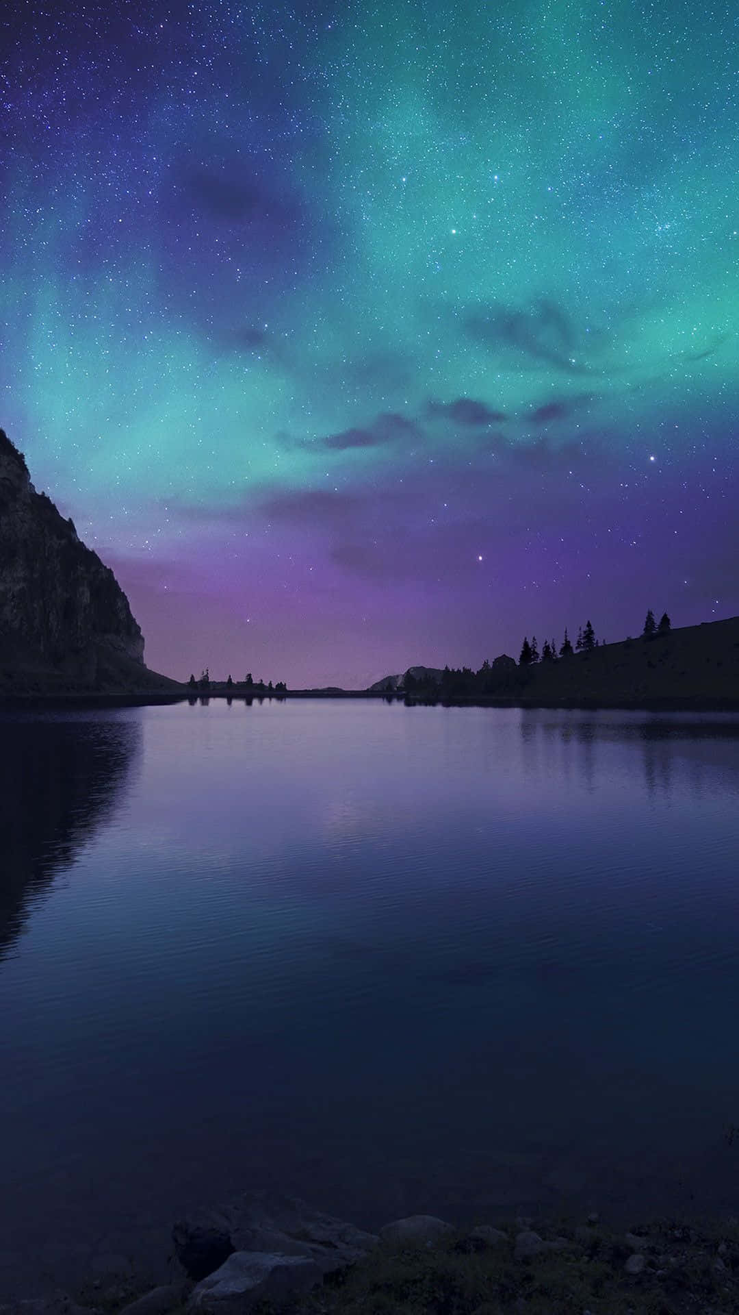 Aurora borealis, electric green, purple, Full HD Phone Wallpaper