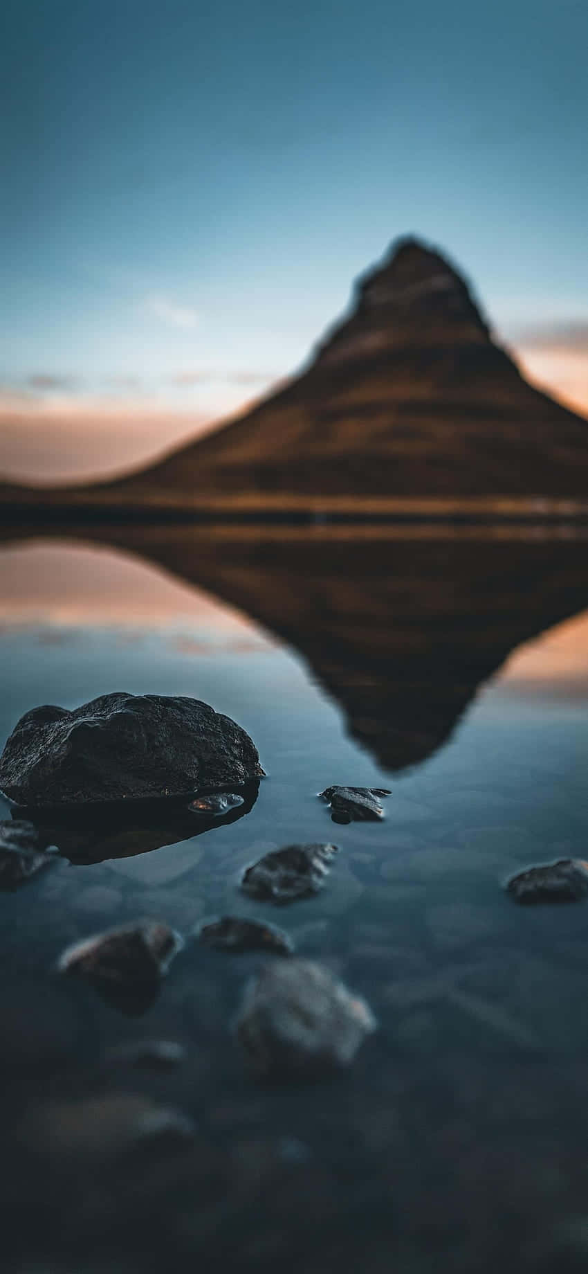 Calm Mobile, mountain peak, calm water, HD Phone Wallpaper