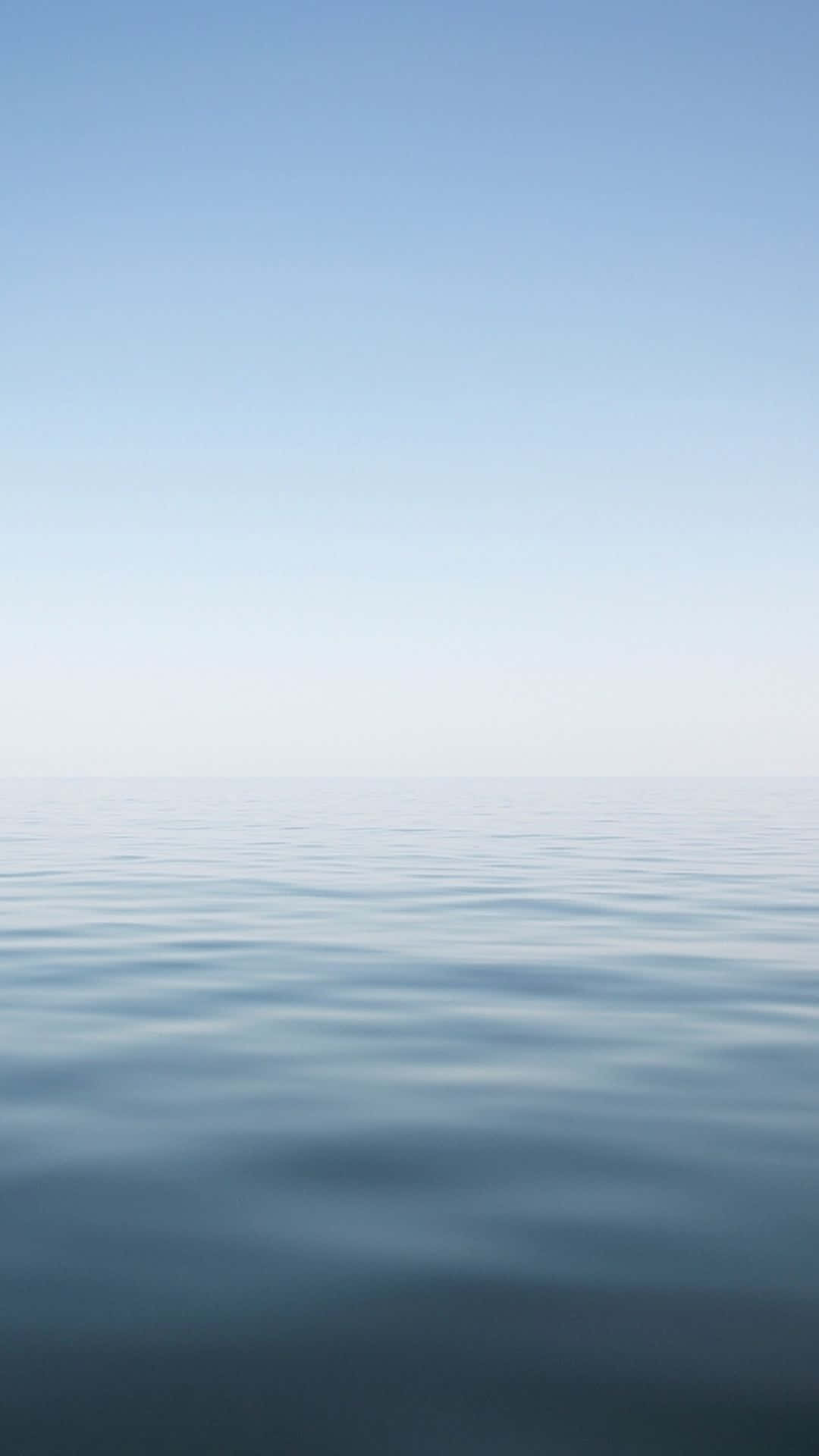 blue ocean, white sky, serene horizon, Full HD Phone Wallpaper