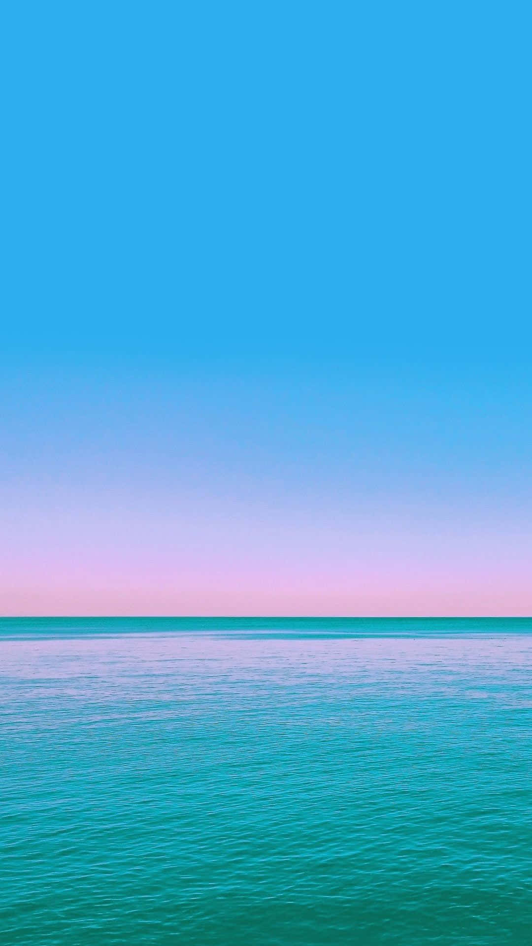 Calm Mobile, turquoise ocean, gradient sky, Full HD Phone Wallpaper