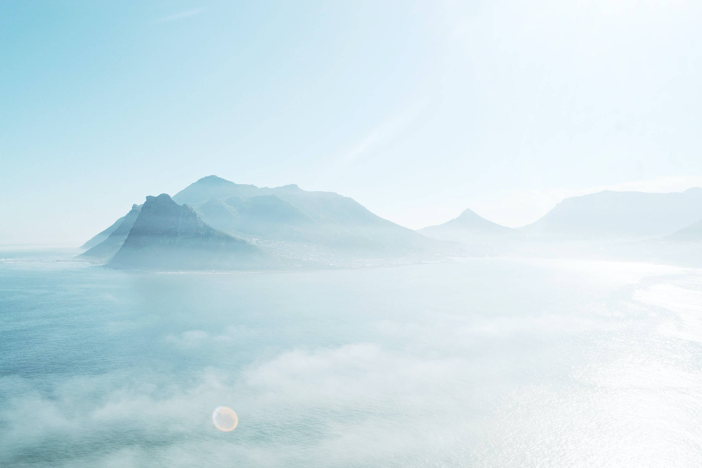 foggy ocean, misty coastal mountains, sea of clouds, Full HD Desktop Wallpaper