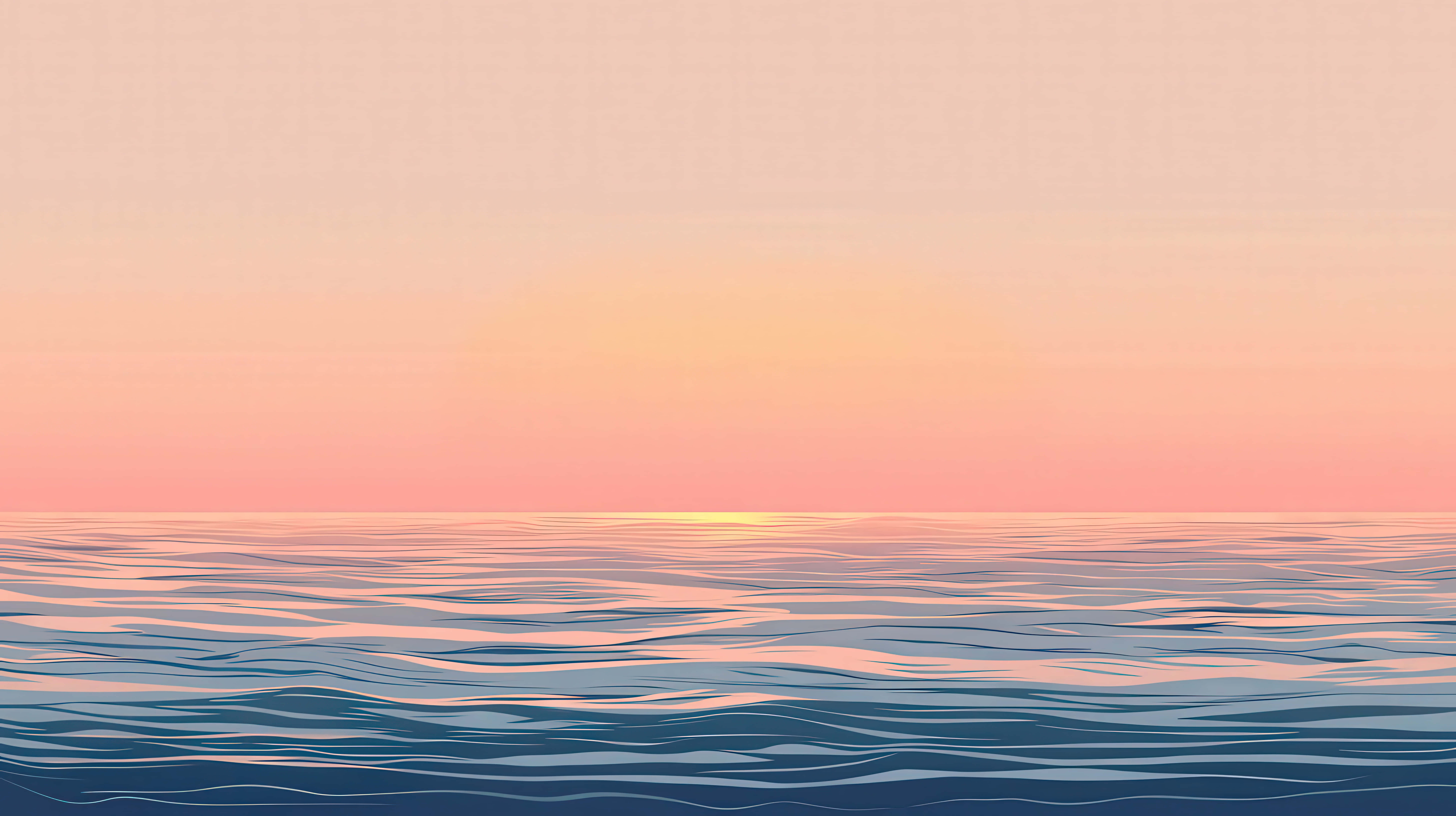 ocean horizon, gentle waves, pastel colored sunset, 8K Desktop Wallpaper