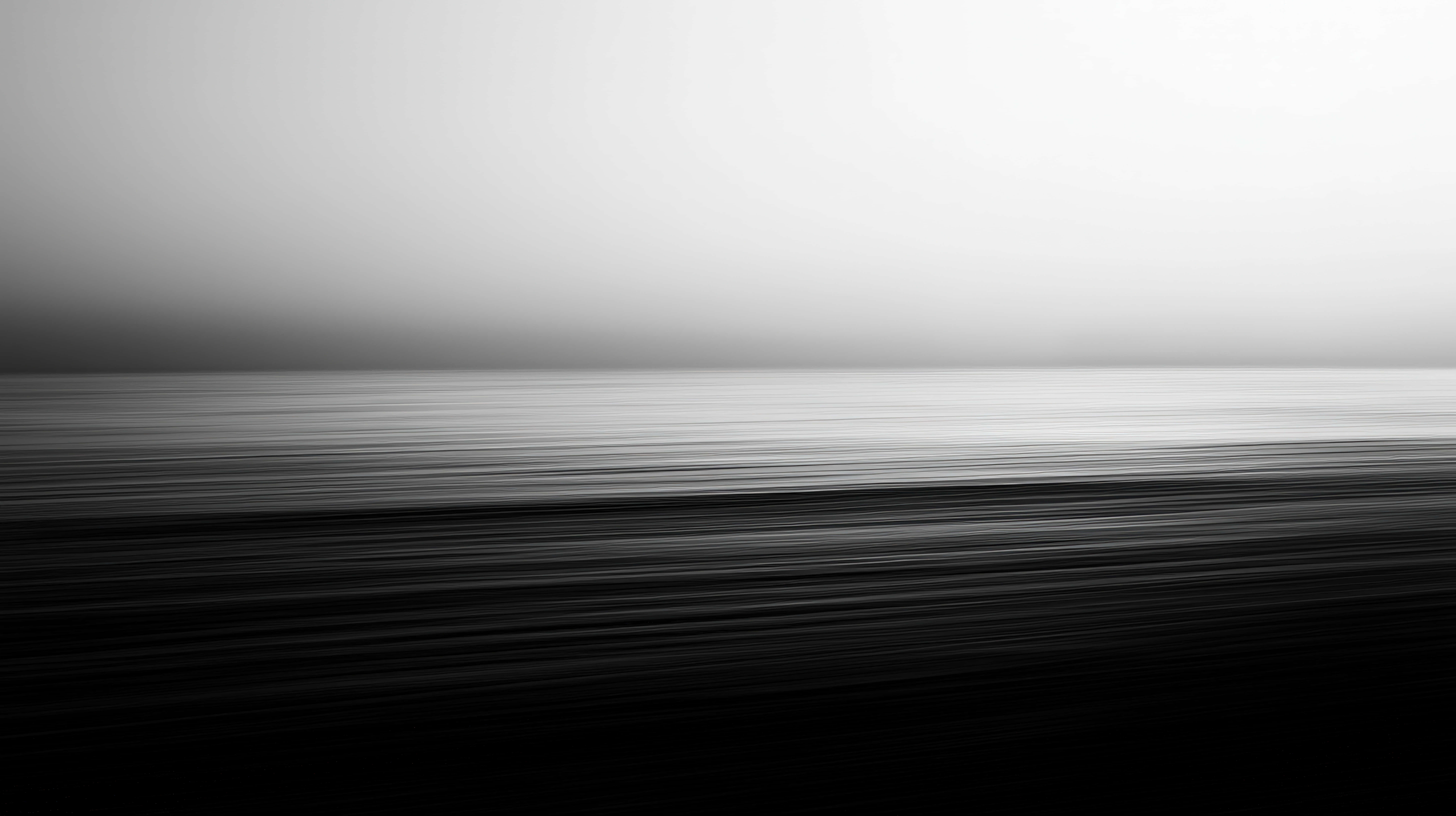 minimalist, black and white, abstract horizon landscape, 8K Desktop Wallpaper