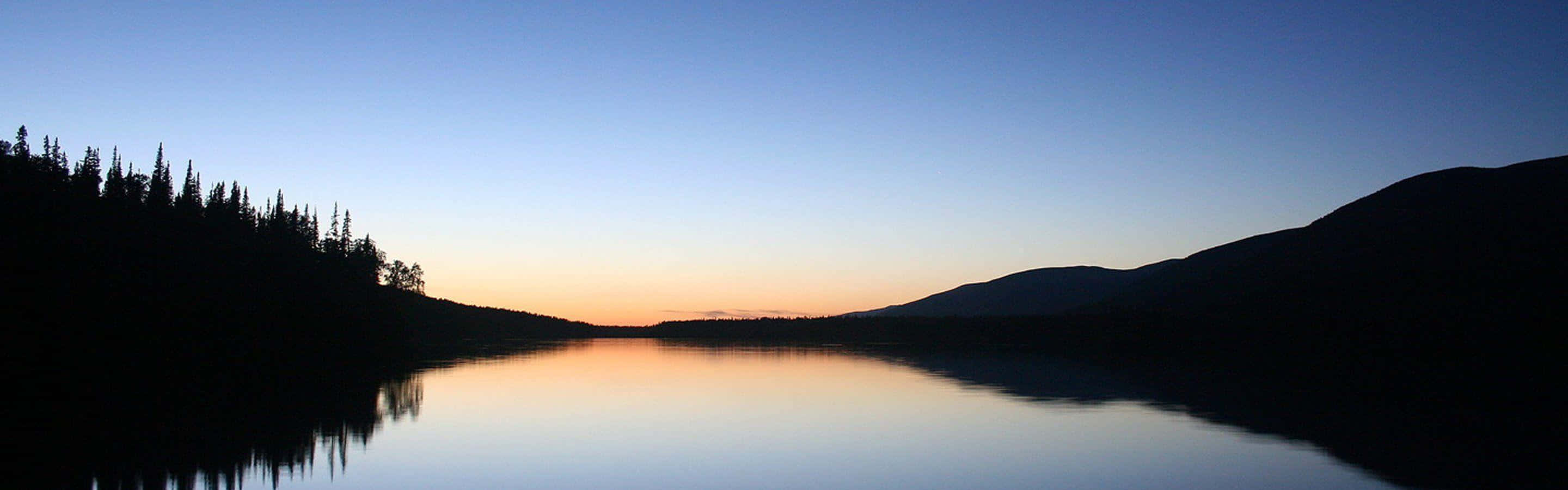 multi monitor, Calm Lake, Sunset, 2K Desktop Wallpaper