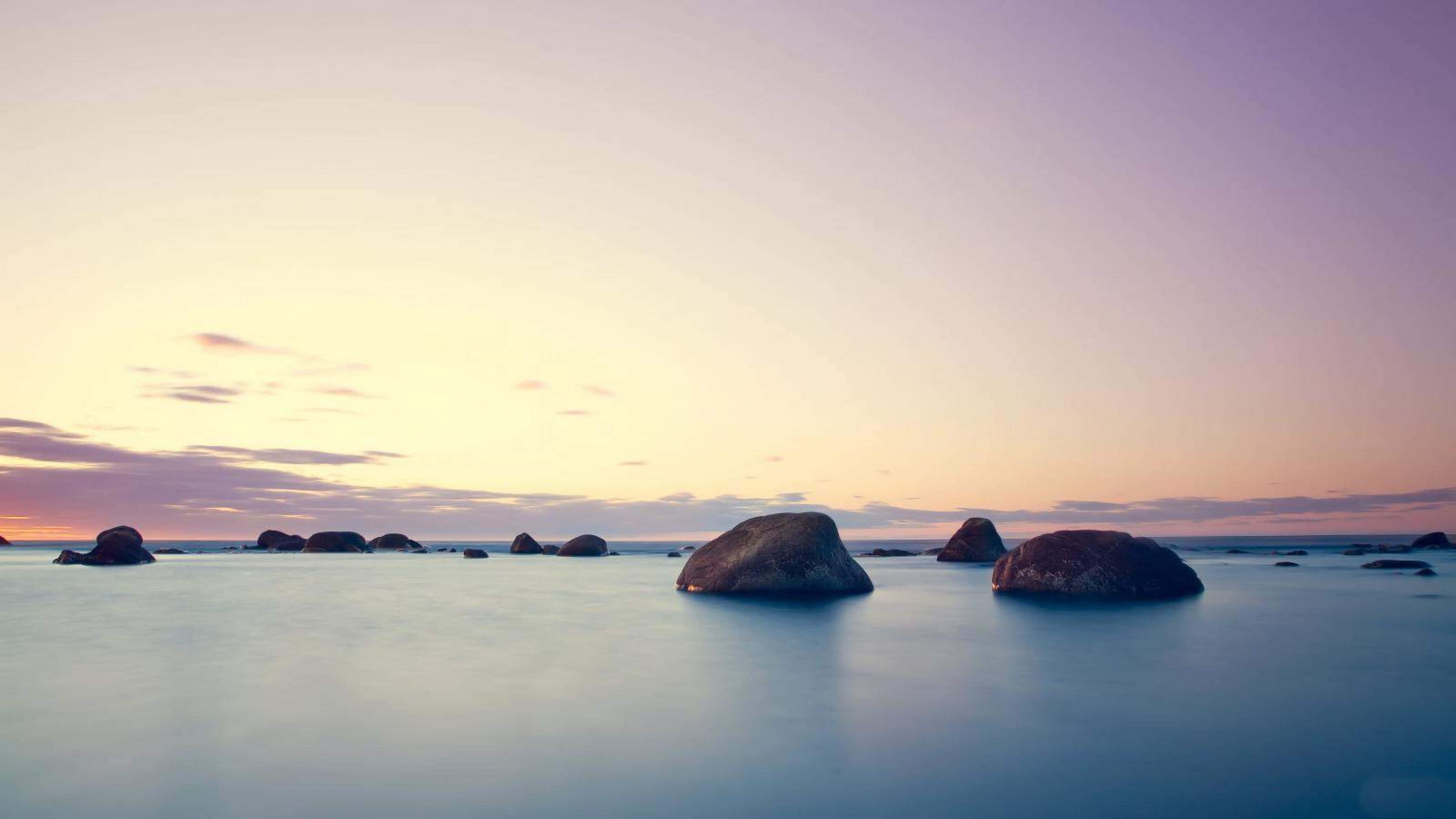 Calming Desktop, ocean, sunset, 4K Desktop Wallpaper
