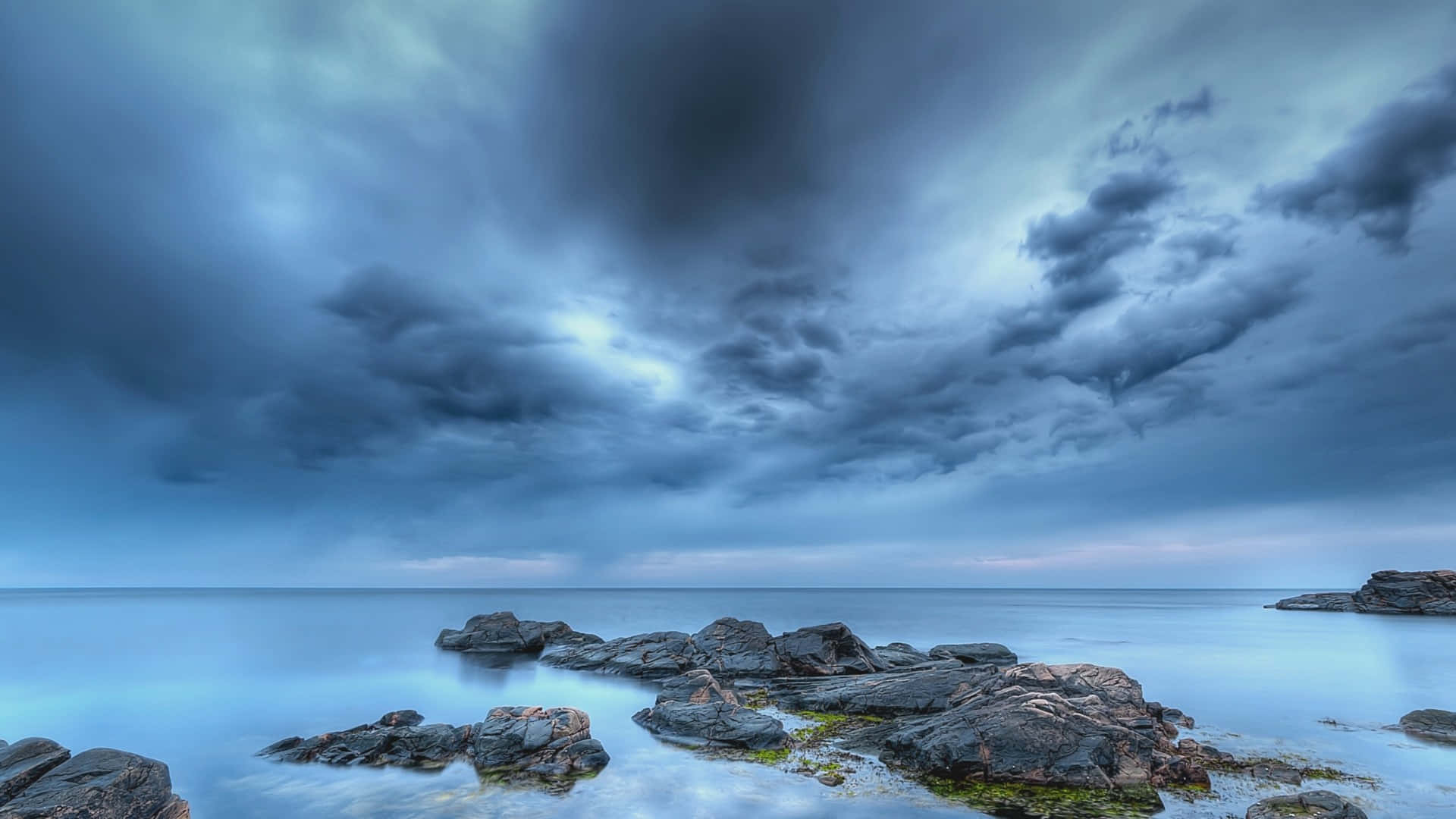 Calming Desktop, sky reflection, storm clouds, Full HD Desktop Wallpaper