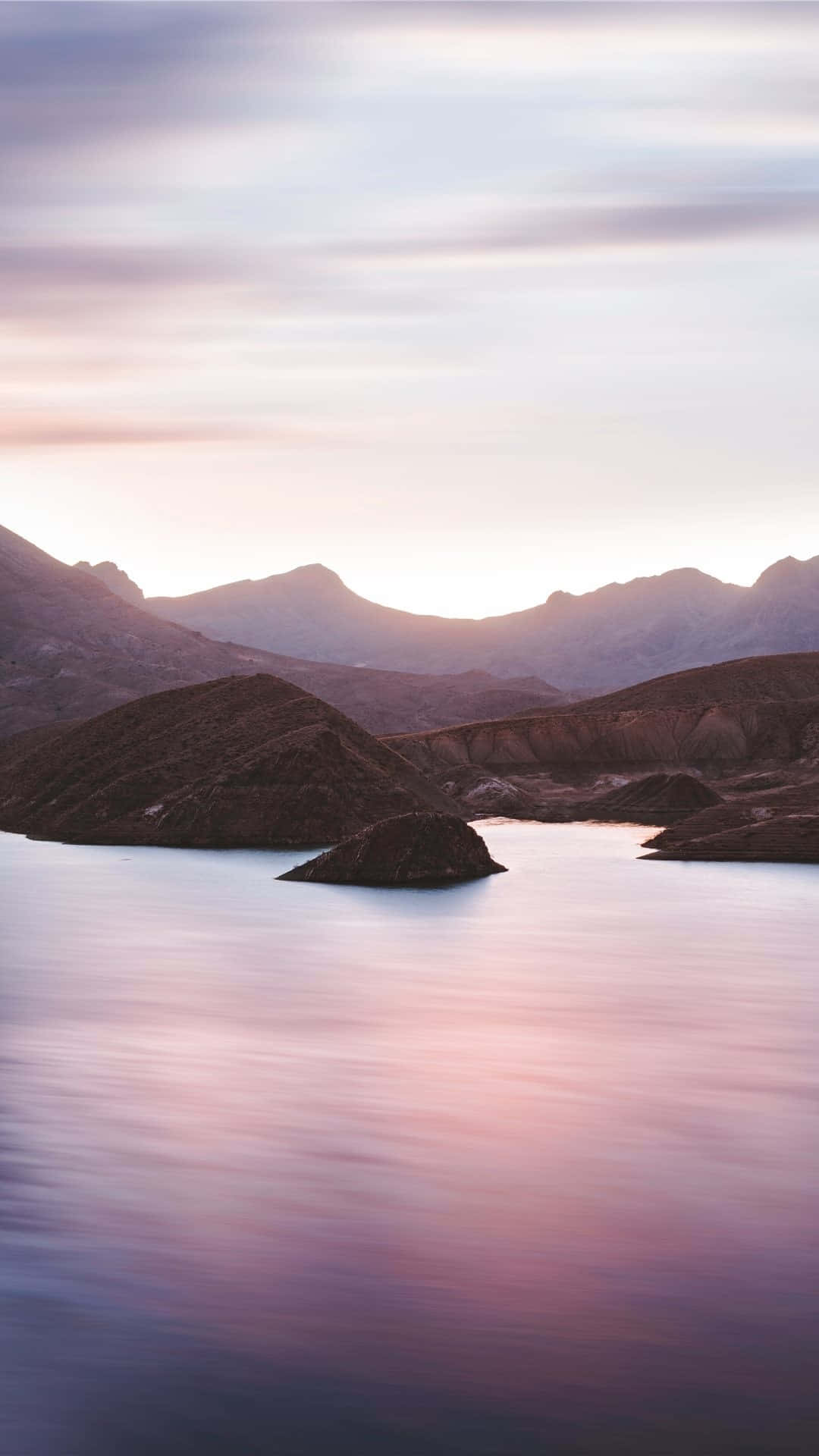 Calming iPhone, sunset, mountain lake, Full HD Phone Wallpaper