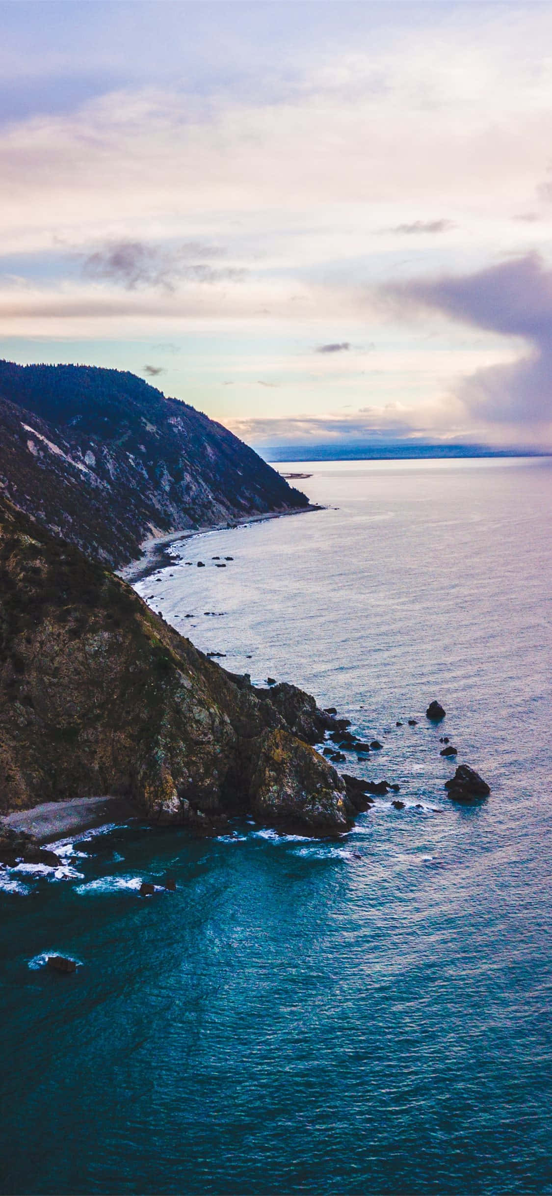 ocean, rugged cliffs, deep blue ocean, Full HD Phone Wallpaper