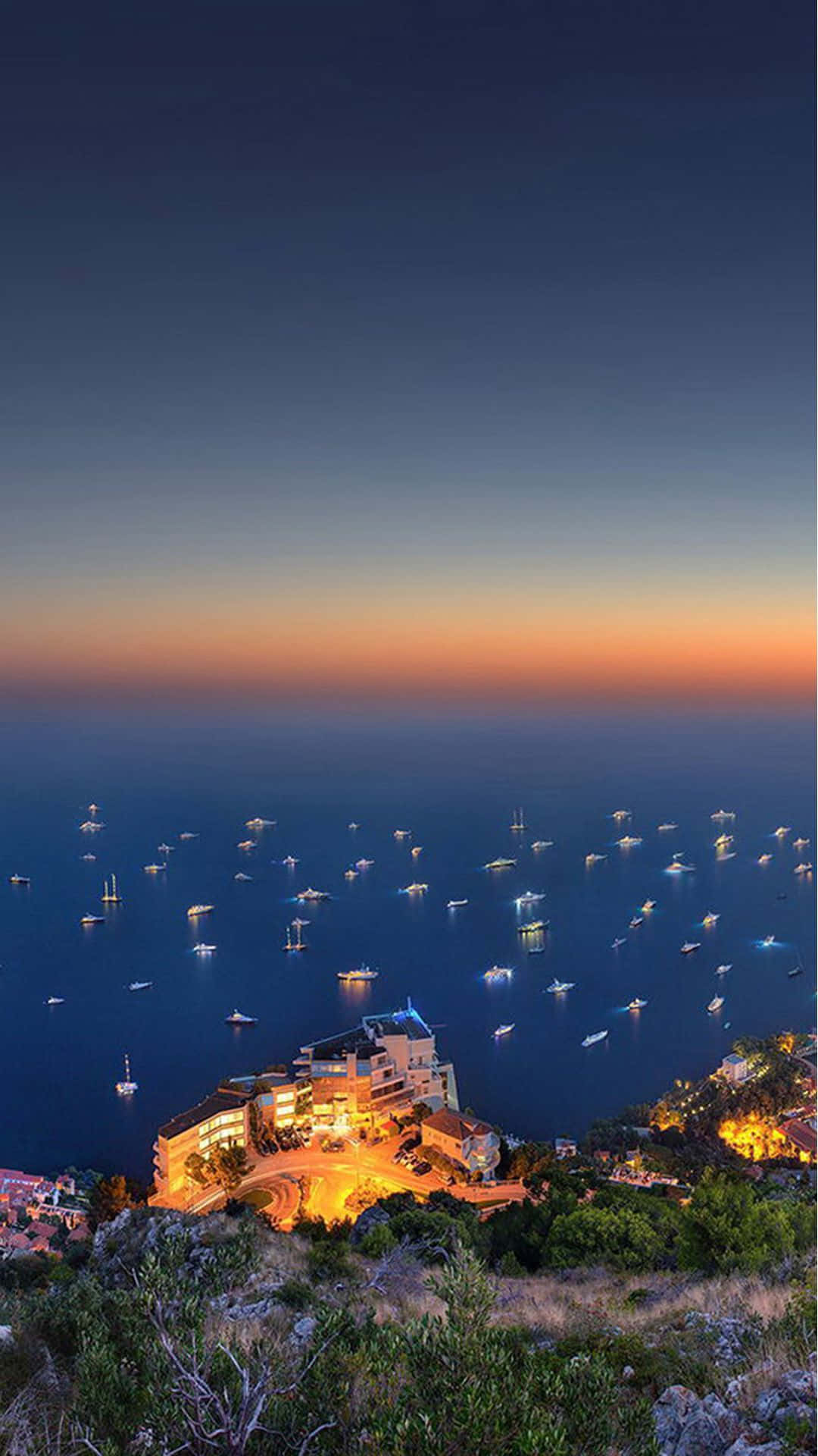 coastal town, dusk, boats, Full HD Phone Wallpaper
