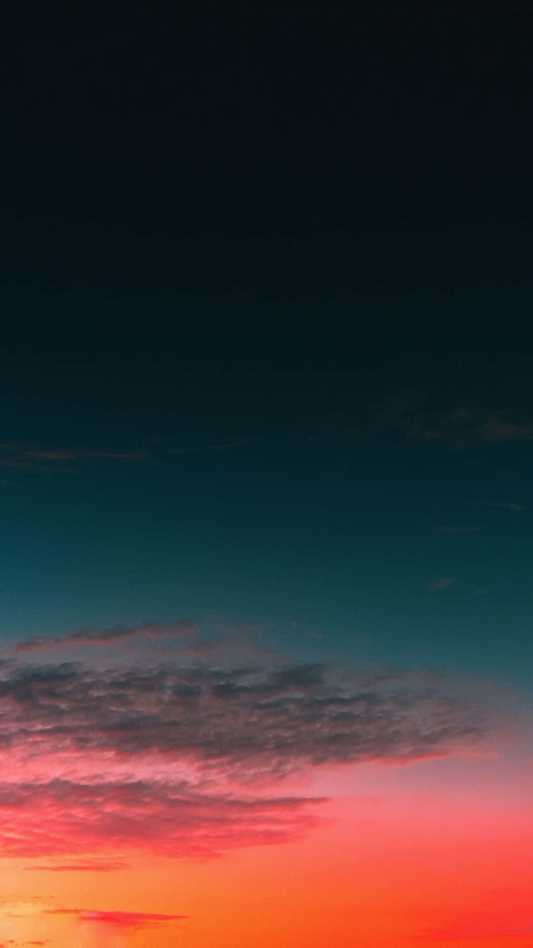 sunset, fiery orange, deep teal, Full HD Phone Wallpaper