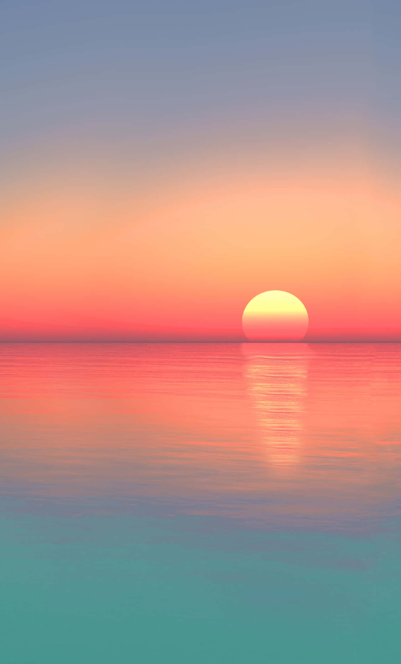 calming iPhone, sunset, glowing sun, Full HD Phone Wallpaper