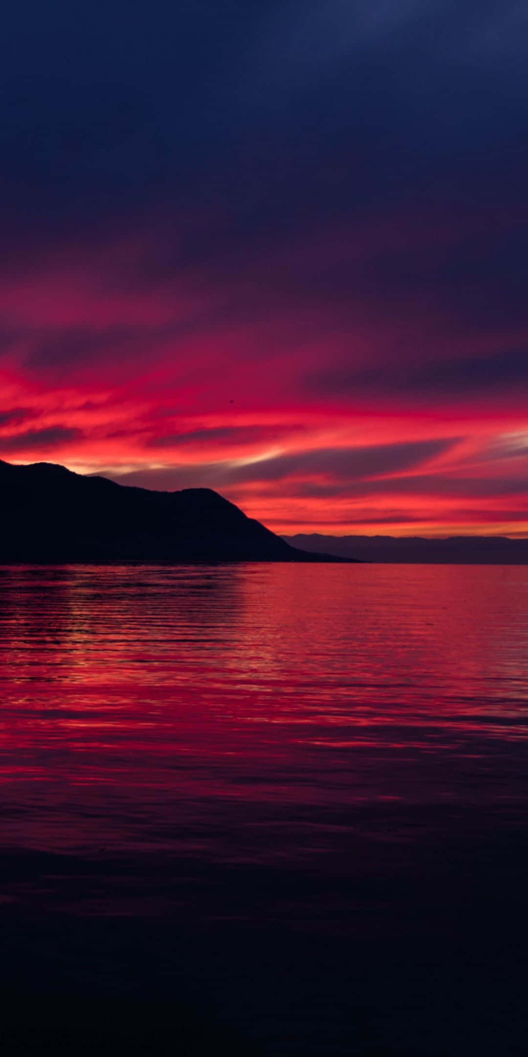 Calming iPhone, Red Sunset Sky, fiery reds, Full HD Phone Wallpaper