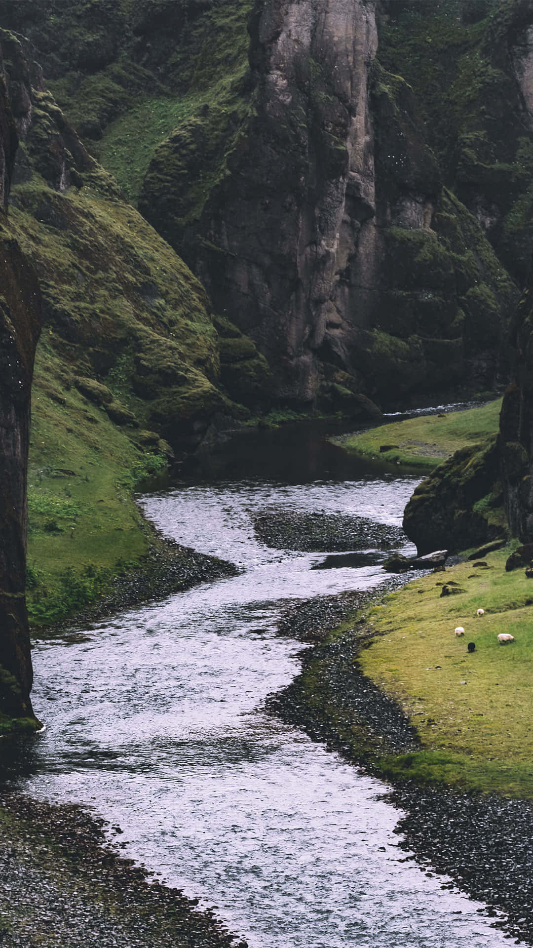 Calming iPhone, blue, river, Full HD Phone Wallpaper