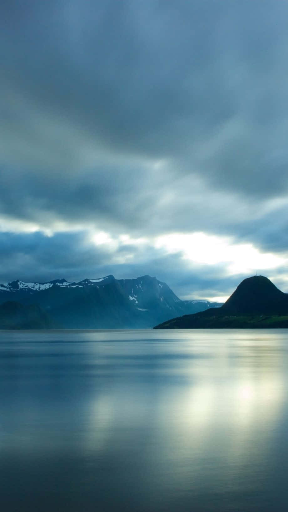 Calming iPhone, mountain lake, cloudy sky, HD Phone Wallpaper