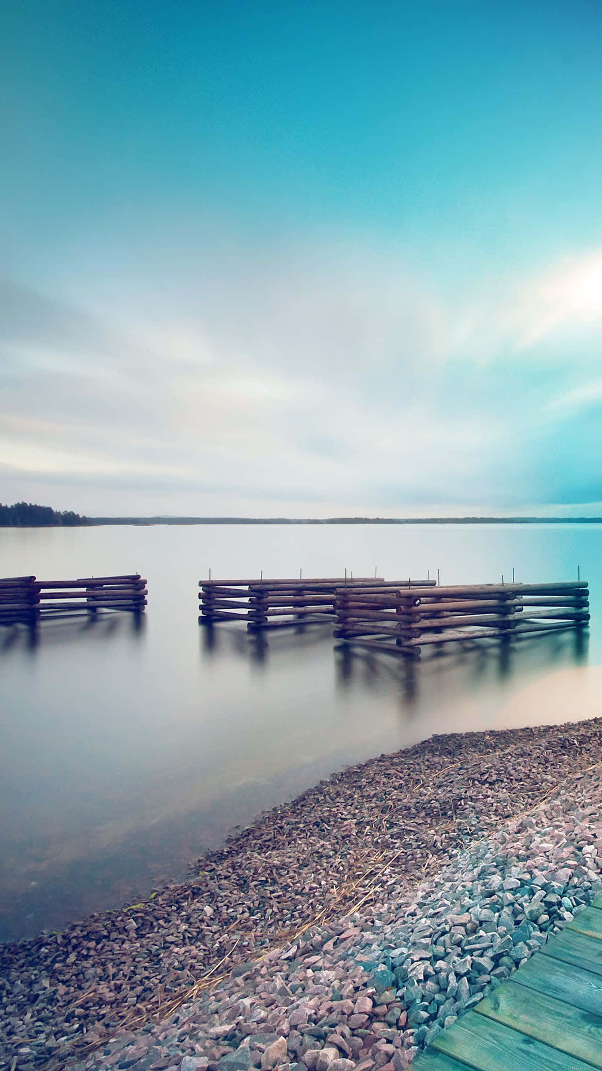 iPhone, wooden docks, calm waters, Full HD Phone Wallpaper