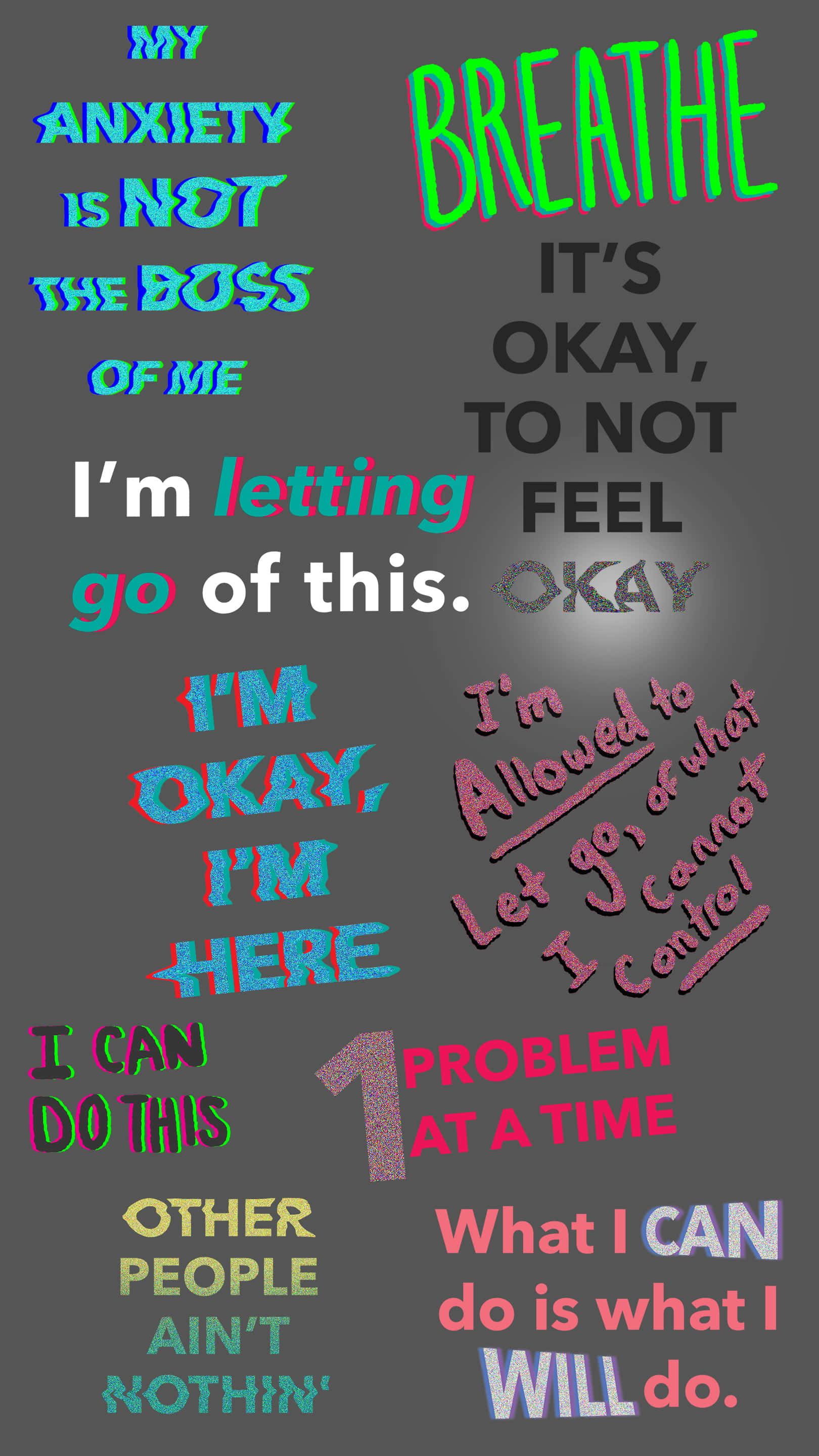 iPhone, anxiety, dark gray background, 2K Phone Wallpaper
