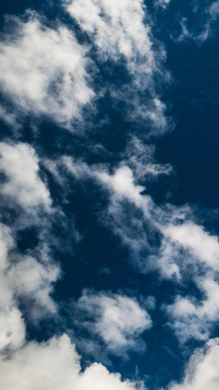 blue sky, cloudy day, fluffy white clouds, HD Phone Wallpaper