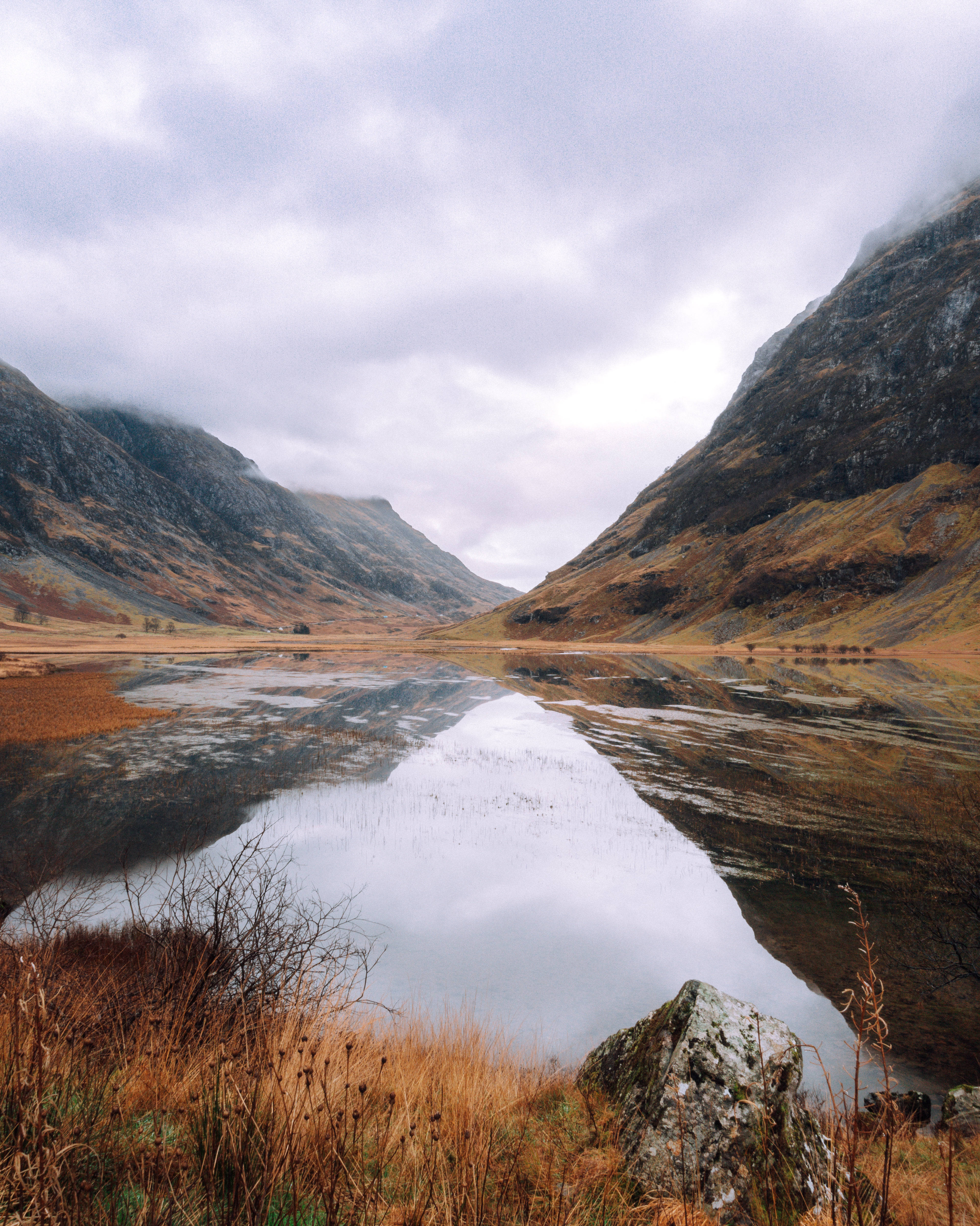 calming lake, mountain valley, calm lake, 4K Phone Wallpaper