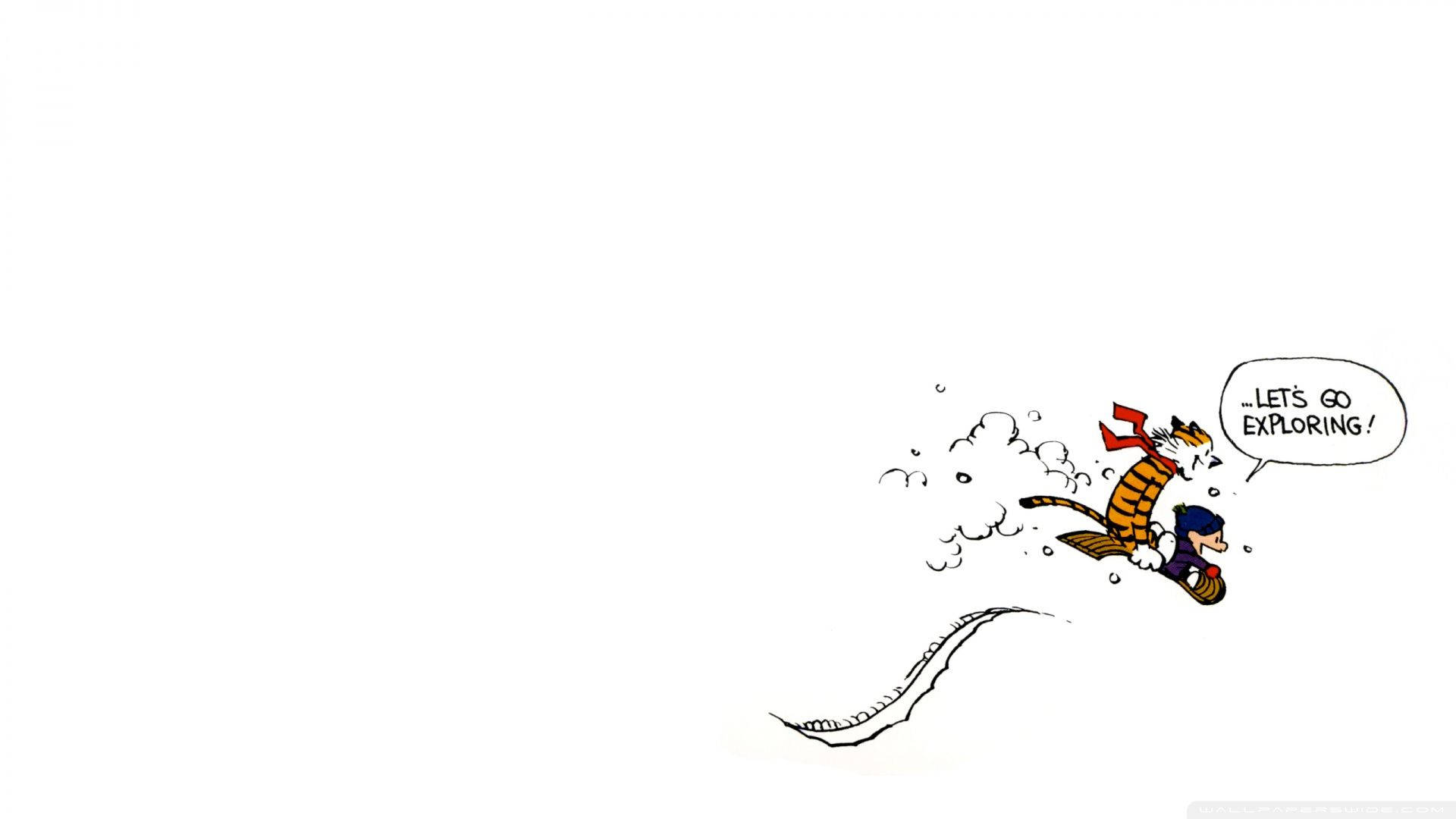 Calvin And Hobbes, tiger, boy, Full HD Desktop Wallpaper