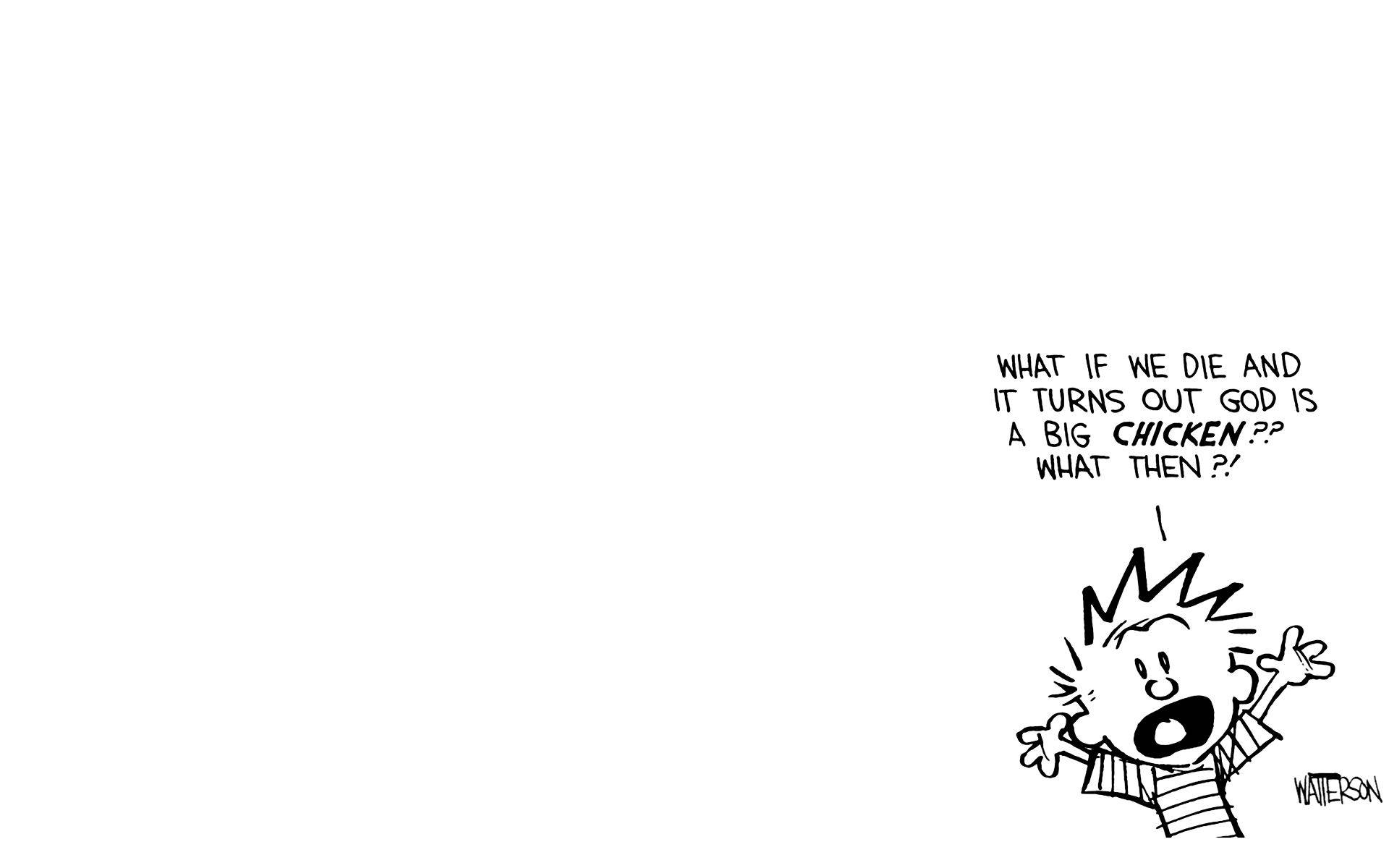 Calvin And Hobbes, spiky hair, black and white cartoon, Full HD Desktop Wallpaper