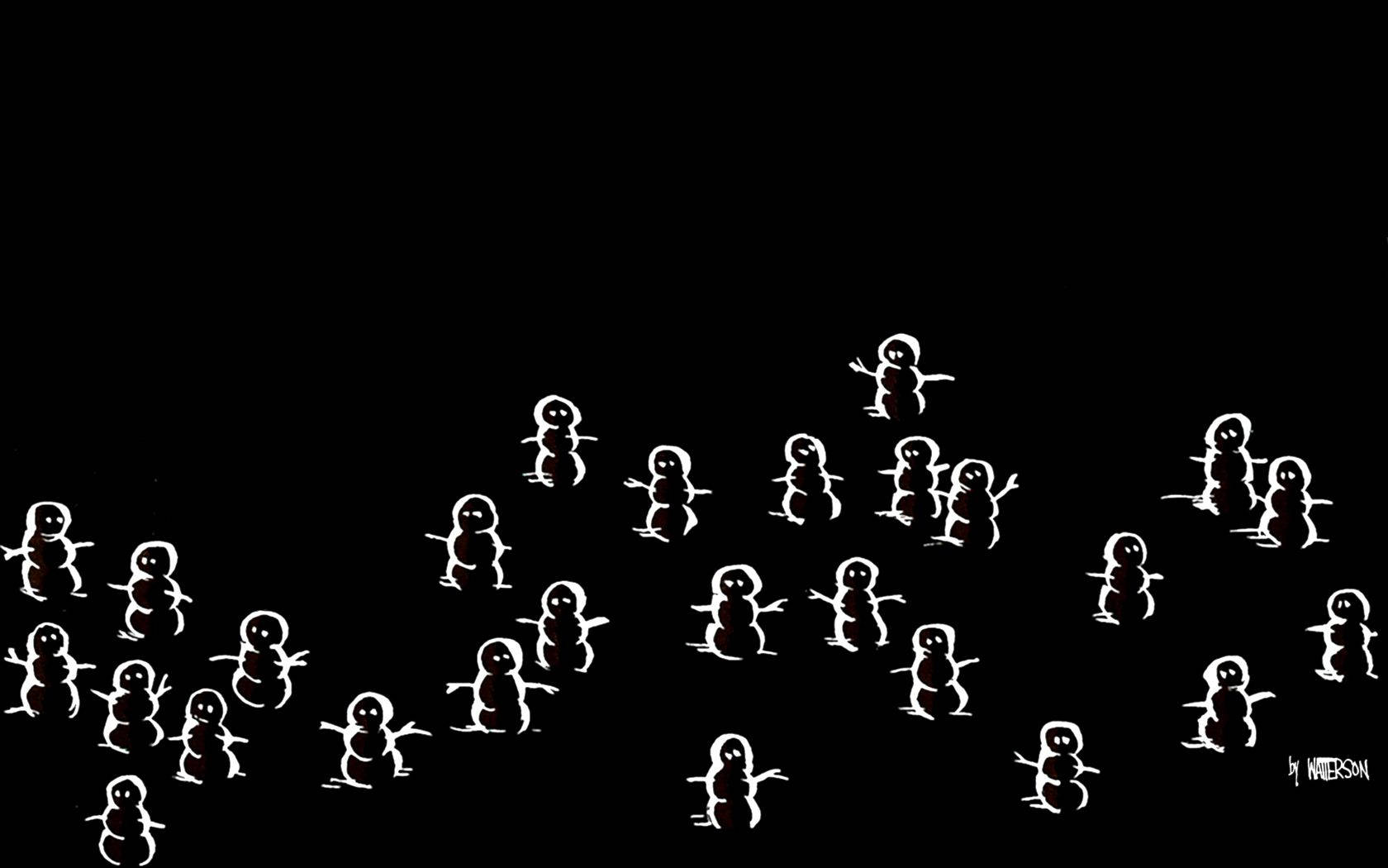 Calvin And Hobbes, snowman, white minimalist snowman silhouettes, HD Desktop Wallpaper