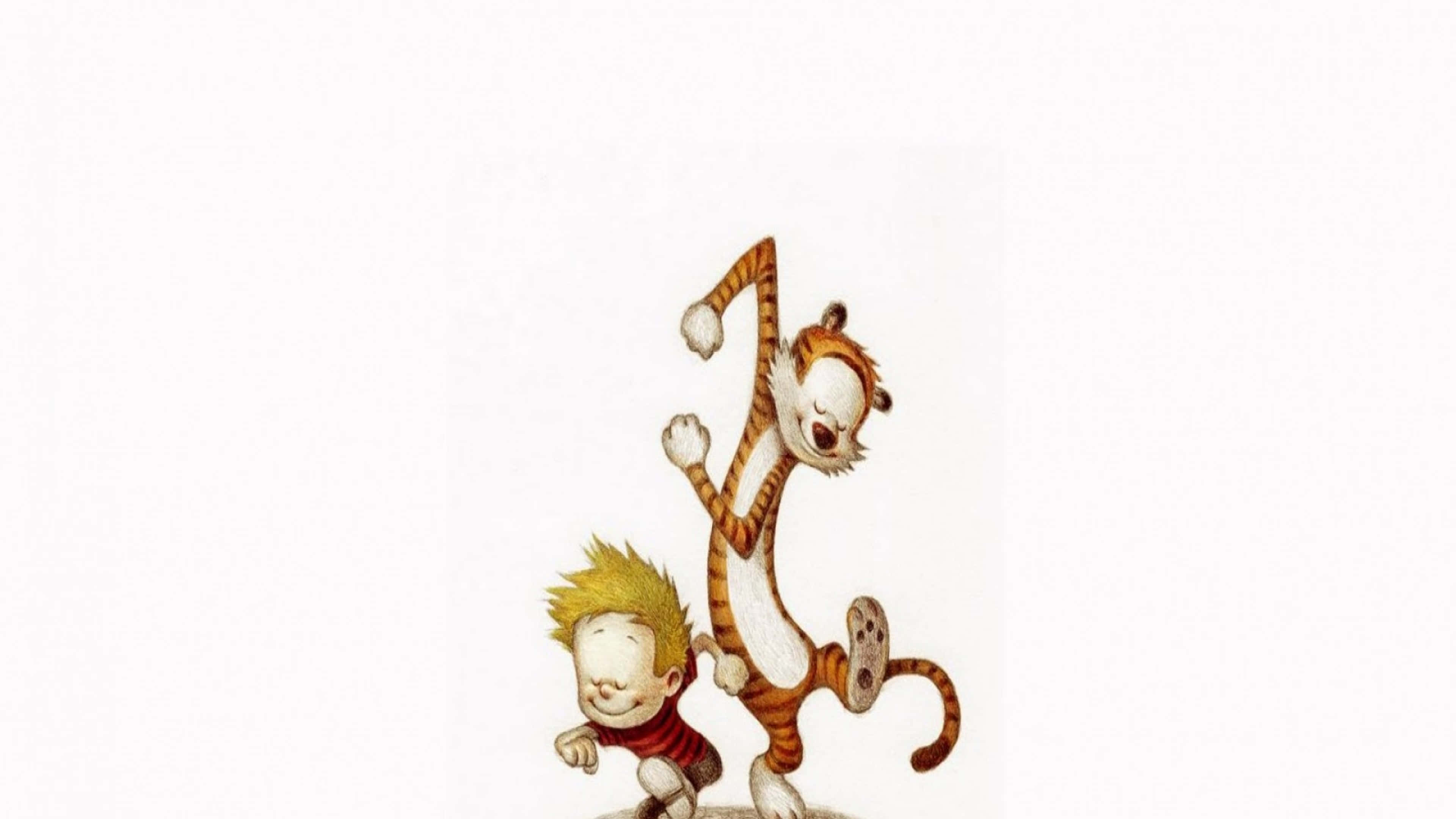 Calvin And Hobbes, spiky hair, striped tiger, 4K Desktop Wallpaper
