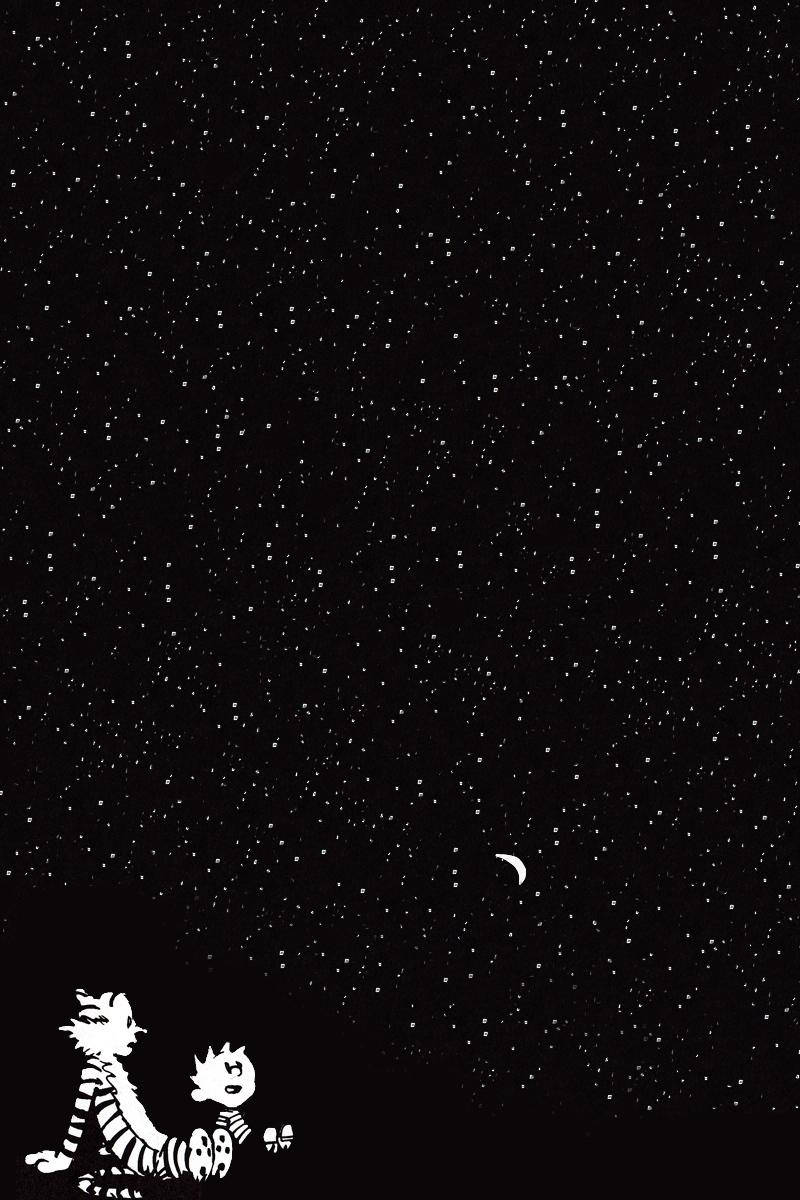 Calvin And Hobbes, iPhone X, striped pajamas, SD Phone Wallpaper