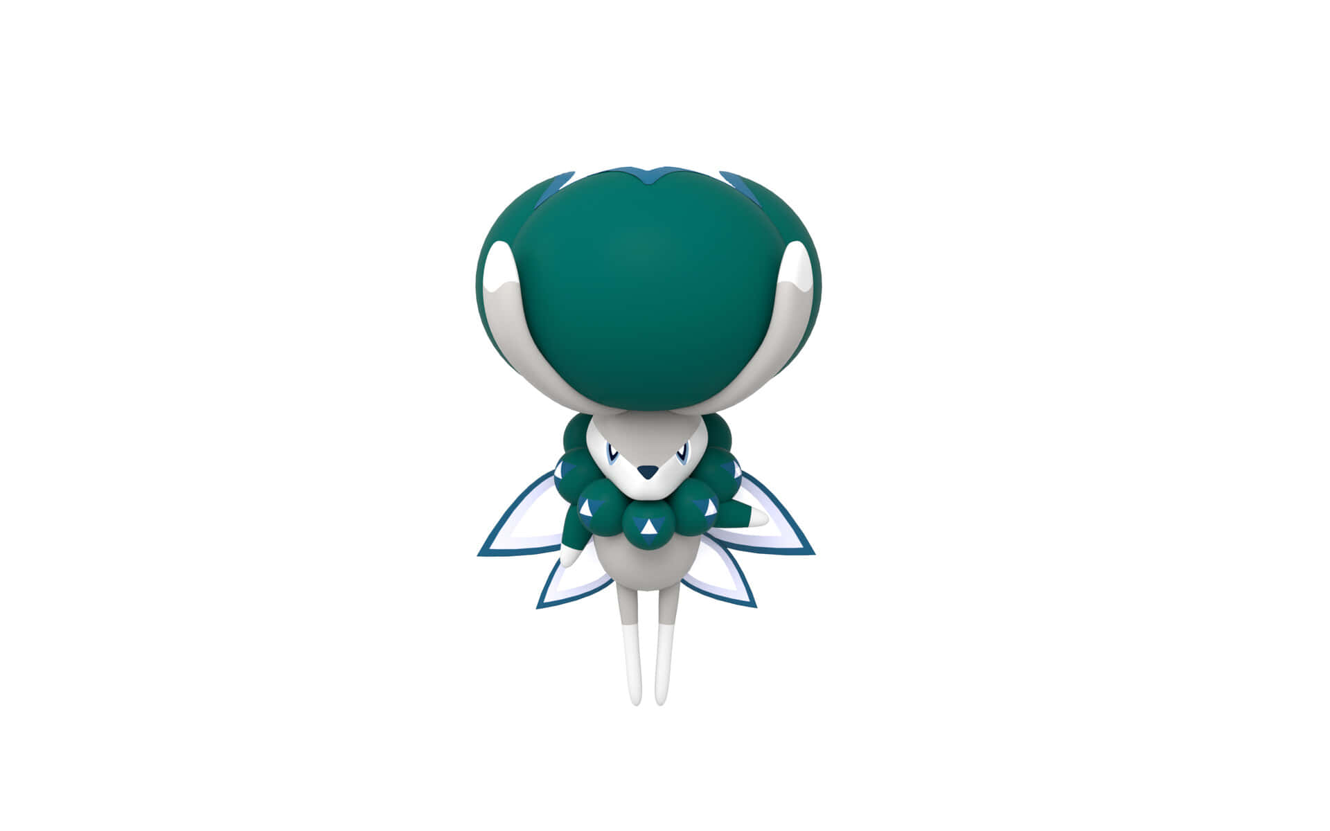 Calyrex, green and white, anime-style, Full HD Desktop Wallpaper