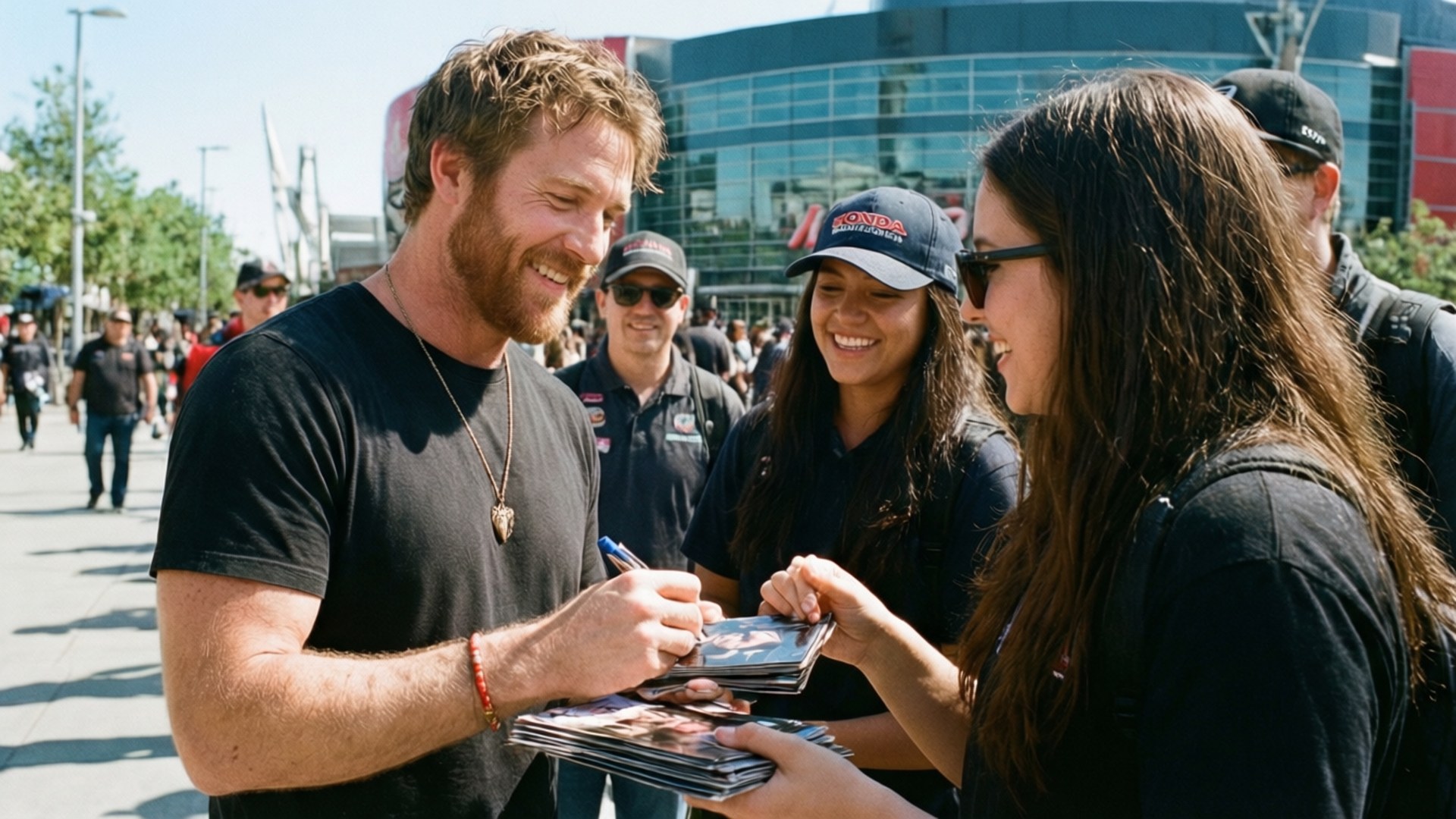 Cam Fowler, autographs, sunny day, Full HD Desktop Wallpaper