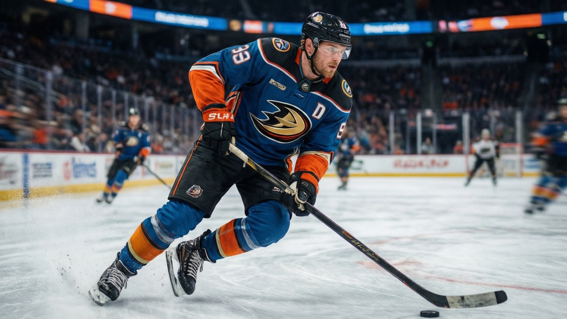 Cam Fowler, puck, game, Full HD Desktop Wallpaper
