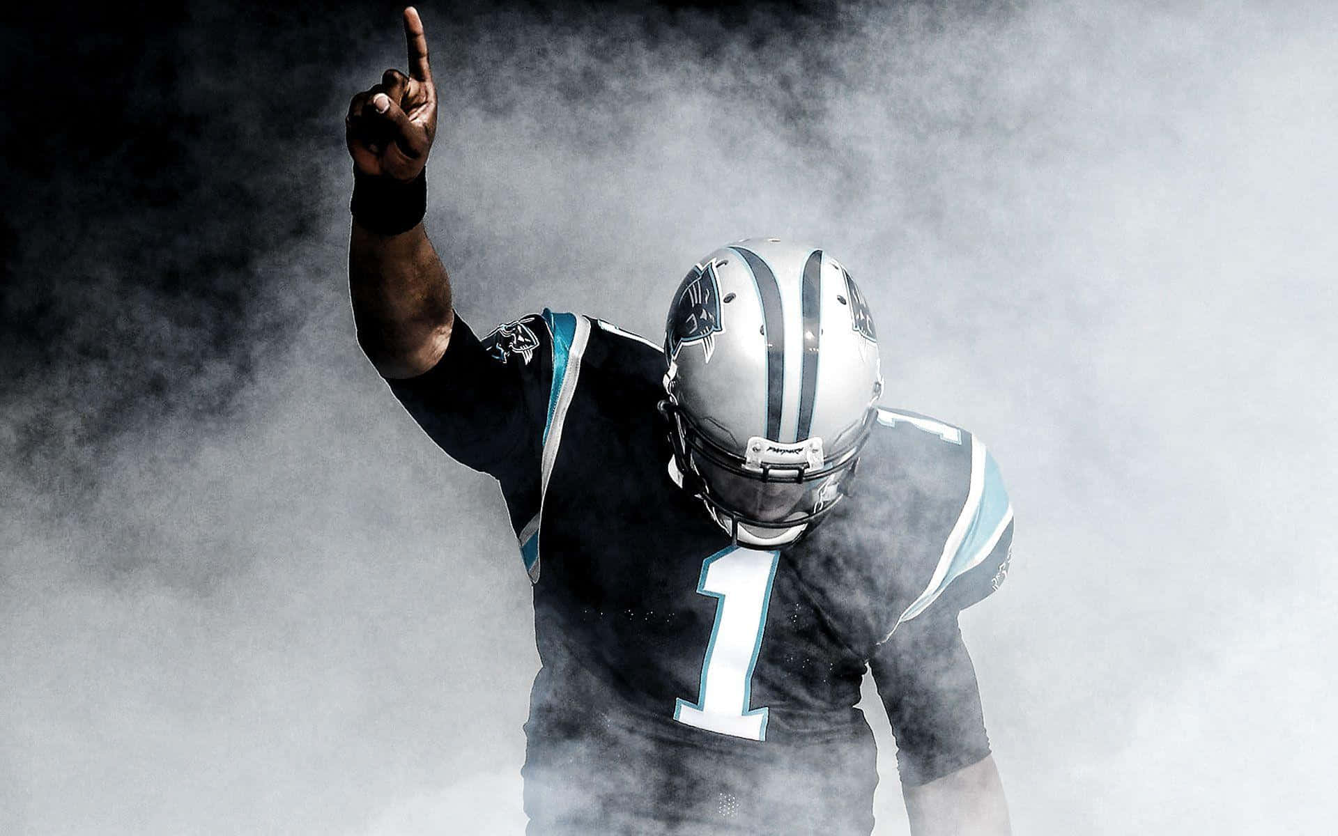 Cam Newton, black and teal uniform, number one, Full HD Desktop Wallpaper