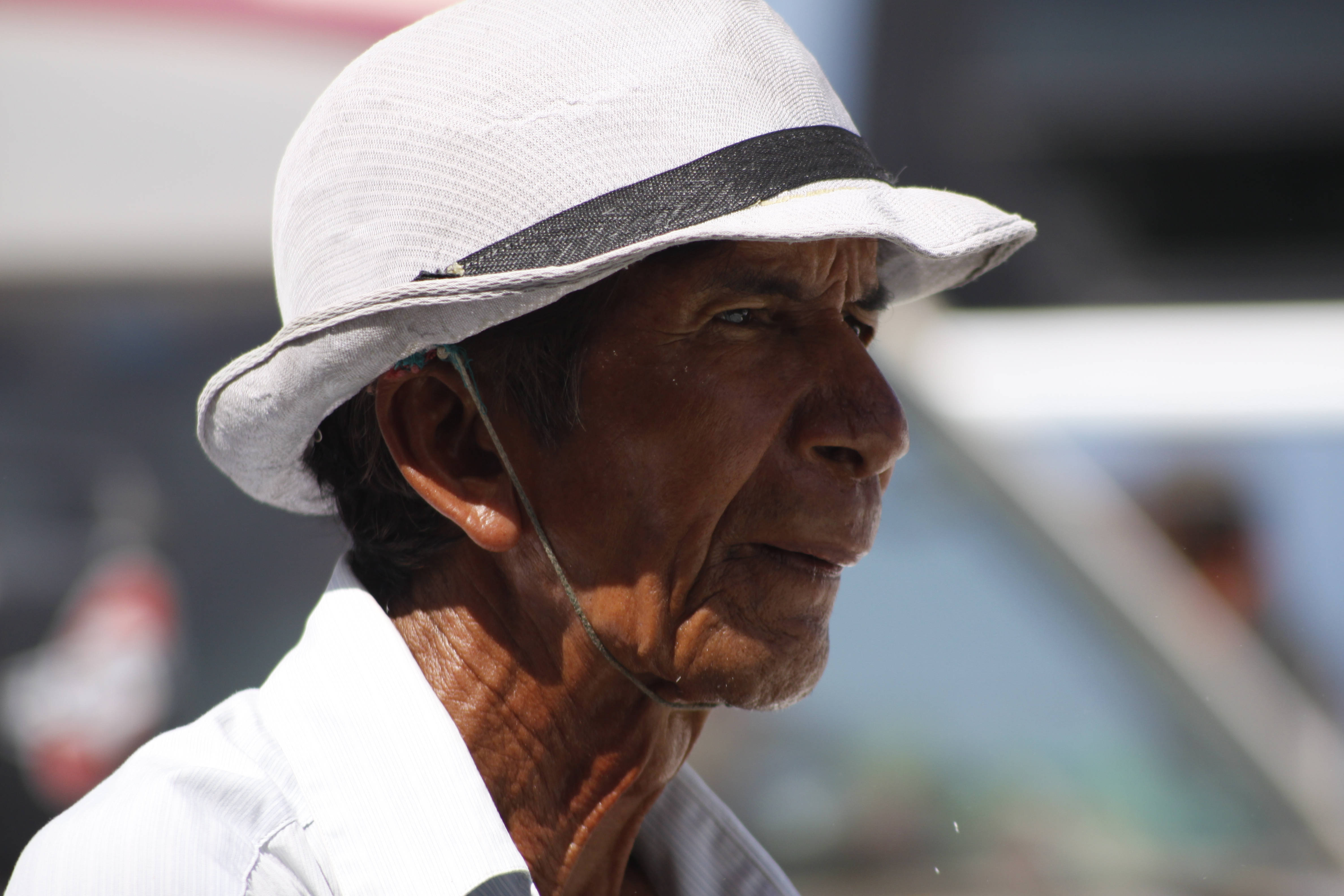 old citizen, Cambodia, white sun hat, 4K Desktop Wallpaper
