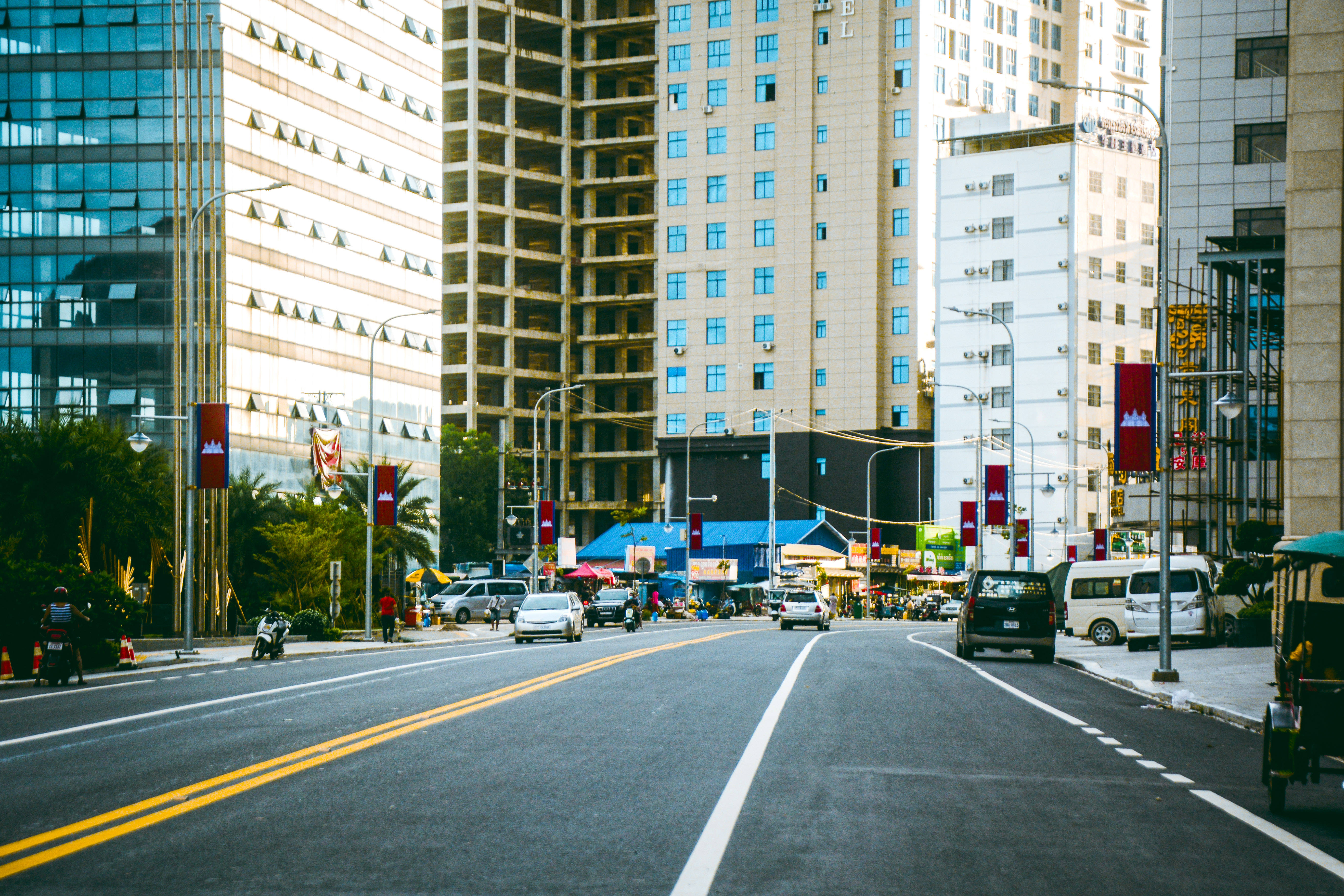 Cambodia, high buildings, modern glass skyscrapers, 5K Desktop Wallpaper