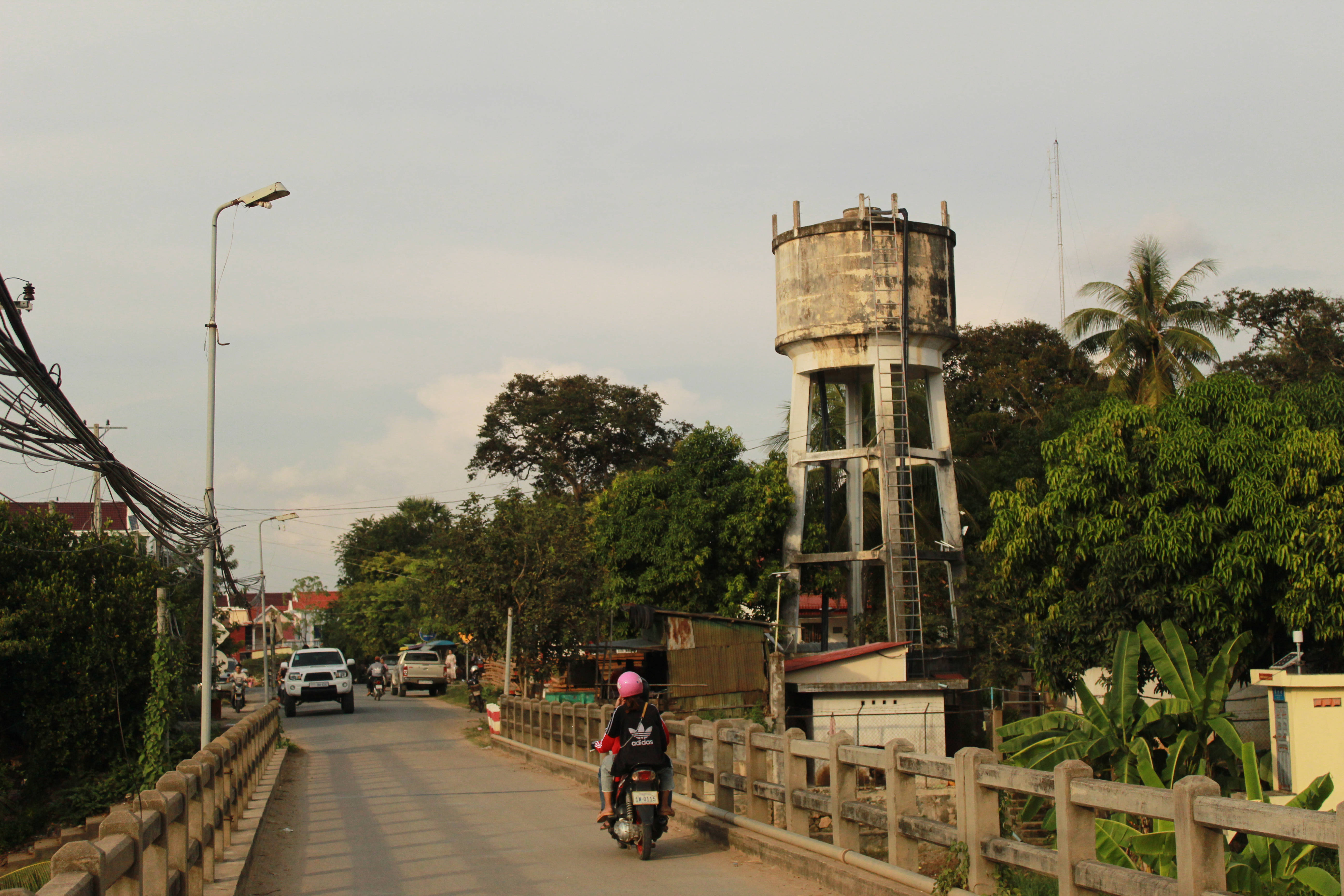cambodia, simple road and bridge, pink helmet, 5K Desktop Wallpaper