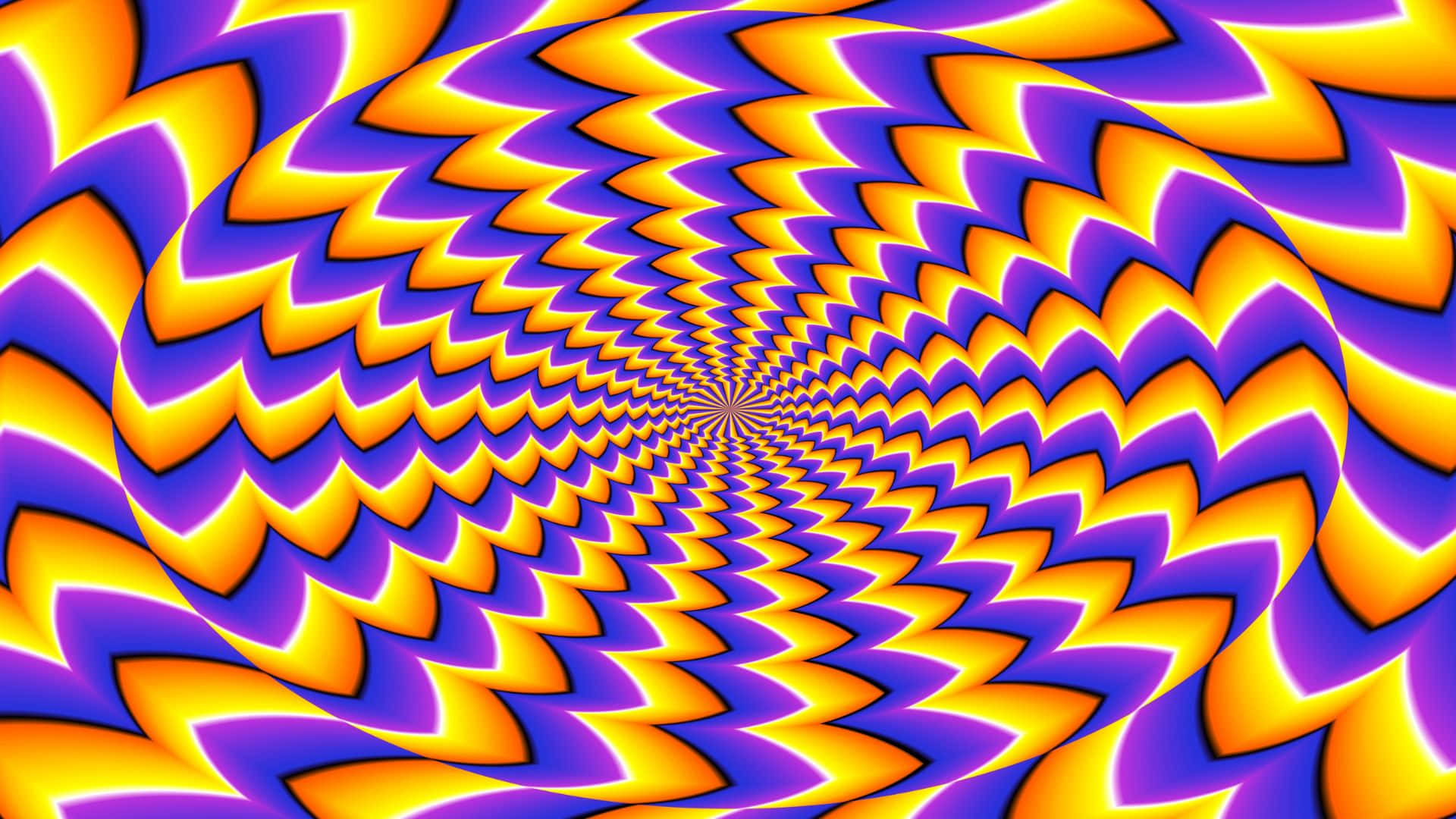 optical illusions, vibrant purple, yellow zigzag patterns, Full HD Desktop Wallpaper
