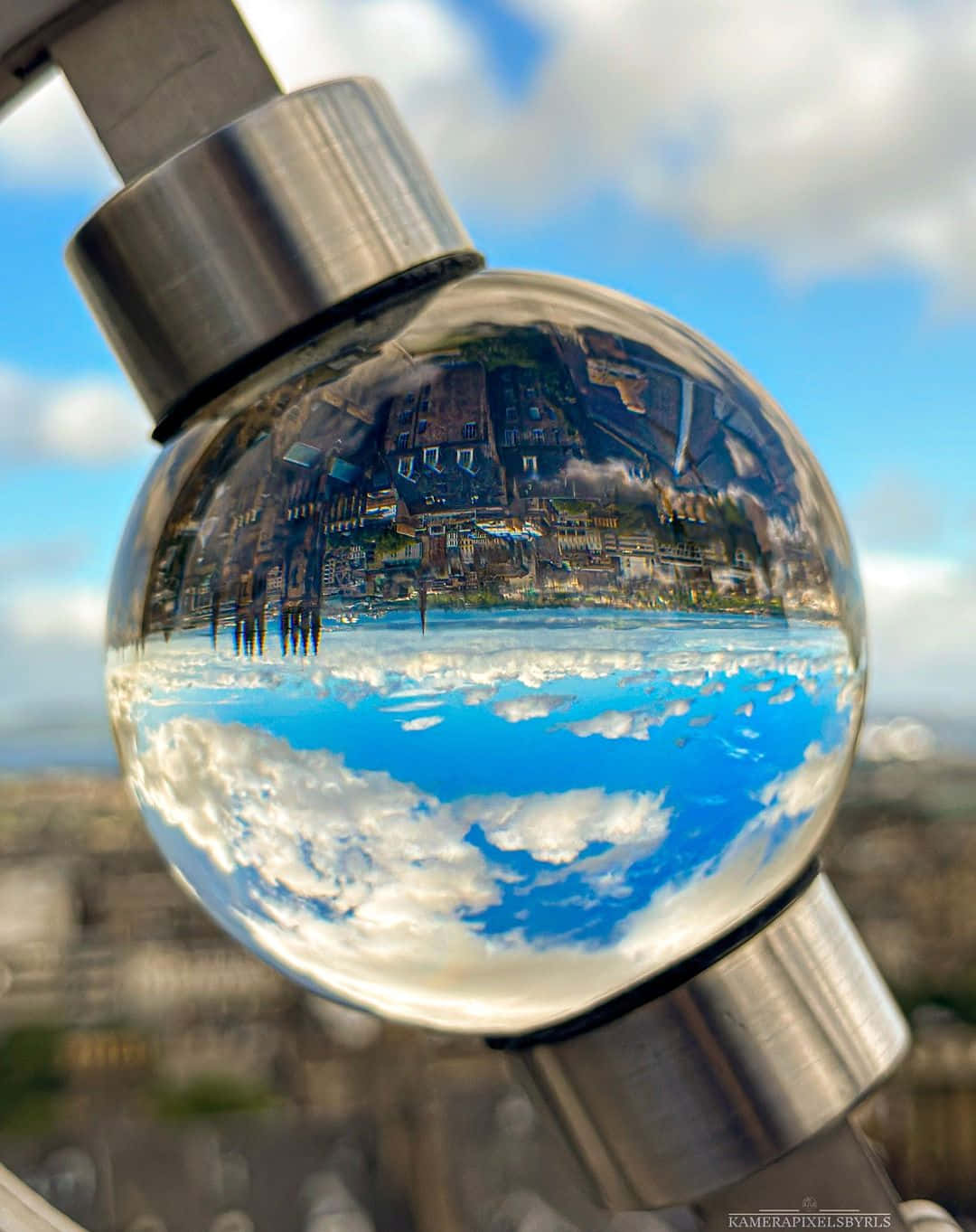 crystal ball, cityscape, inverted cityscape, HD Phone Wallpaper