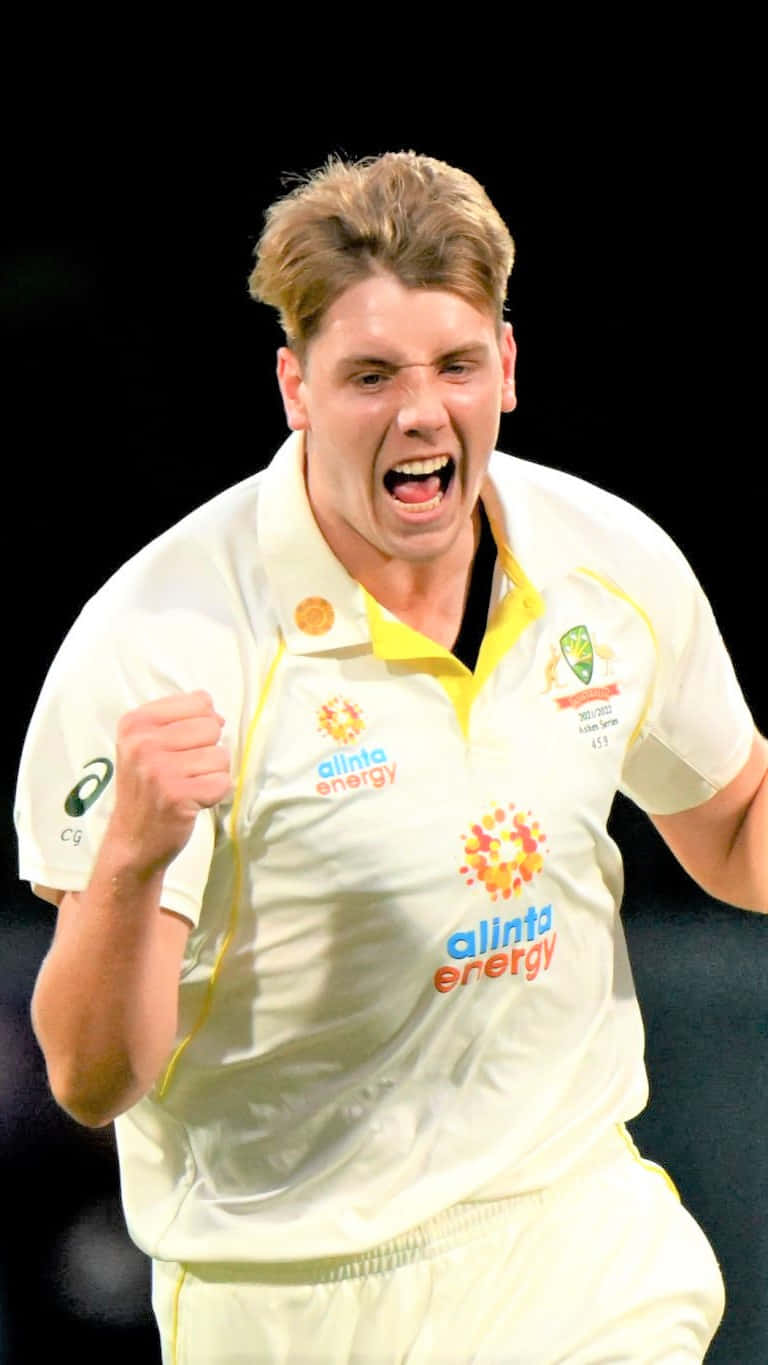 Cameron Green, cricket field, white uniform, HD Phone Wallpaper