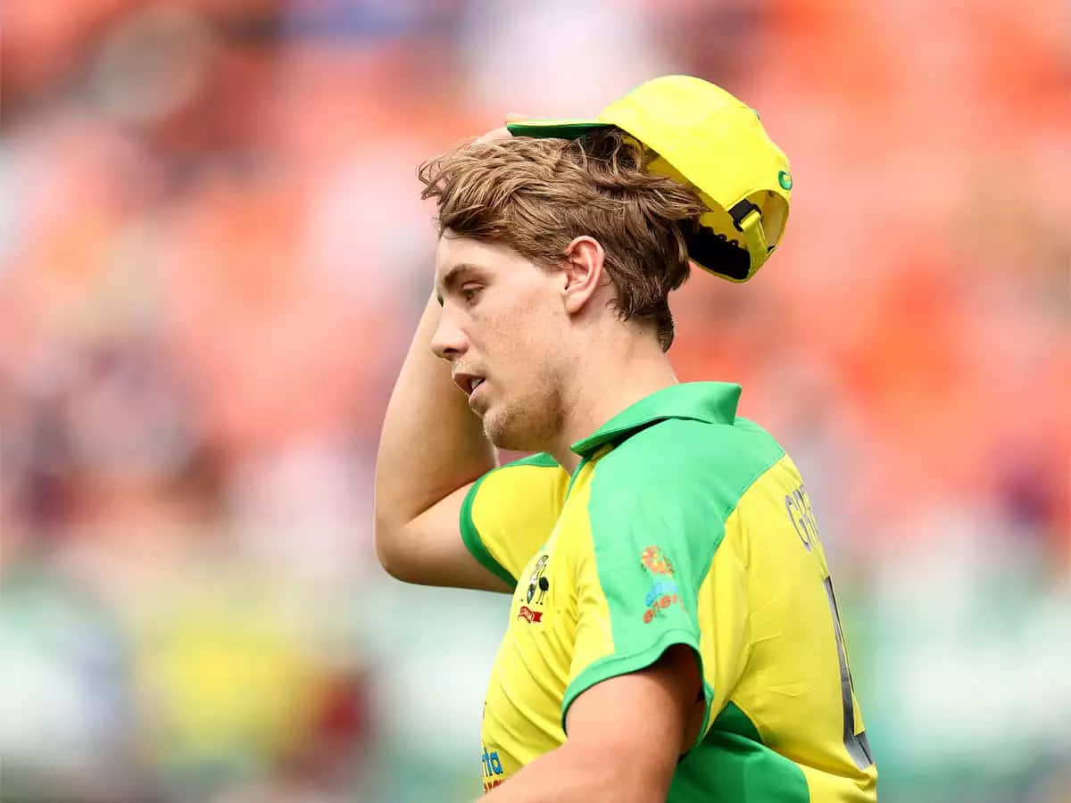 Cameron Green, yellow and green uniform, sunny match, SD Desktop Wallpaper