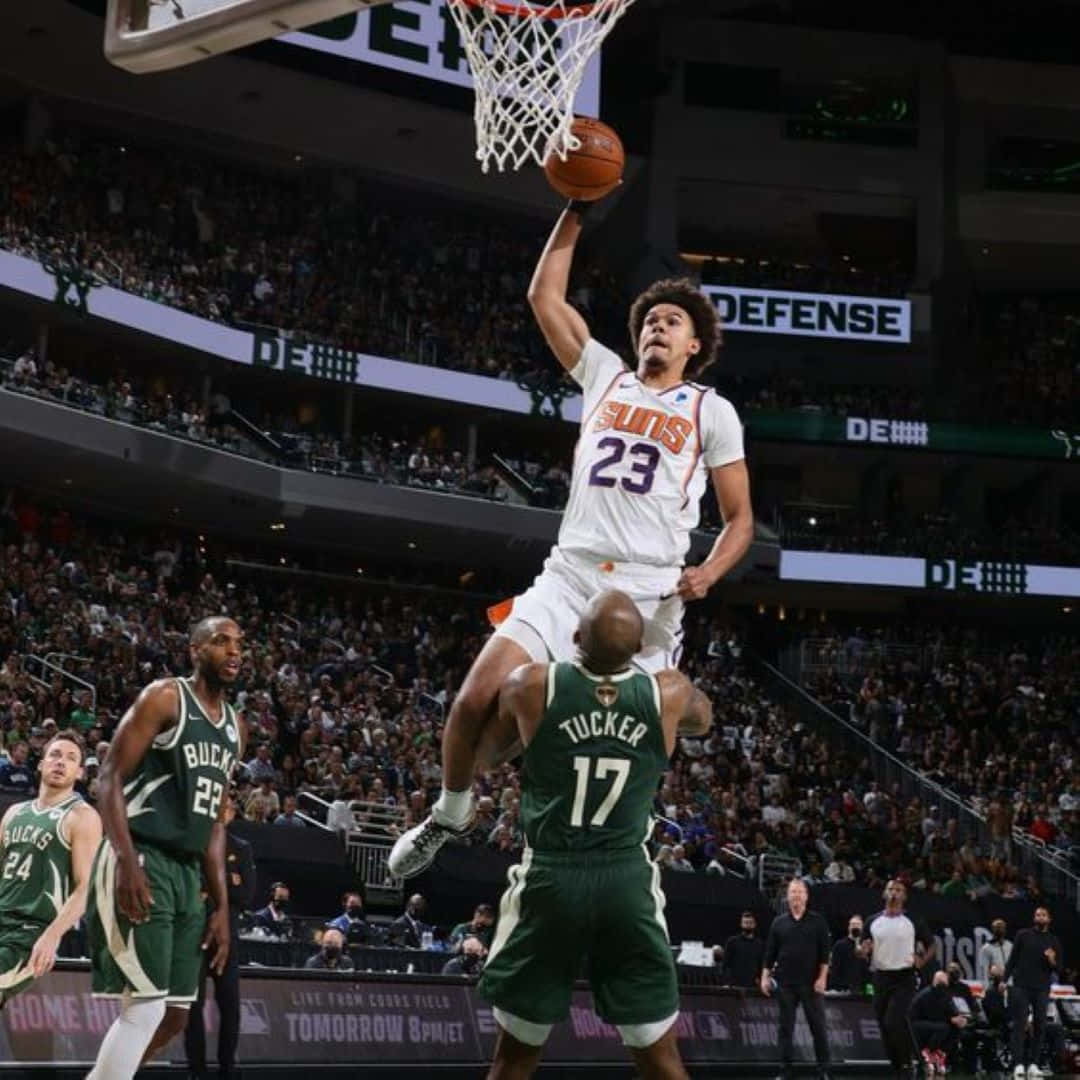Cameron Johnson, white Suns jersey, green jerseys, SD Desktop Wallpaper