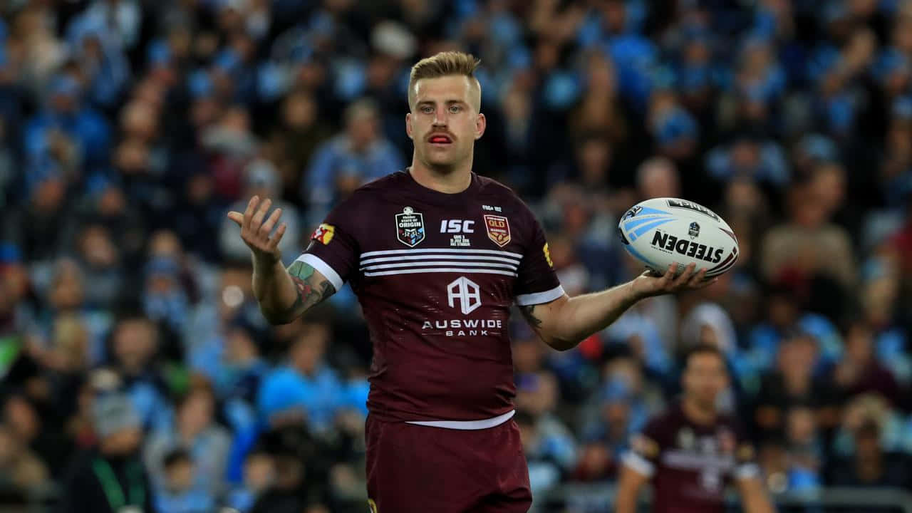 Cameron Munster, maroon jersey, stadium lights, HD Desktop Wallpaper