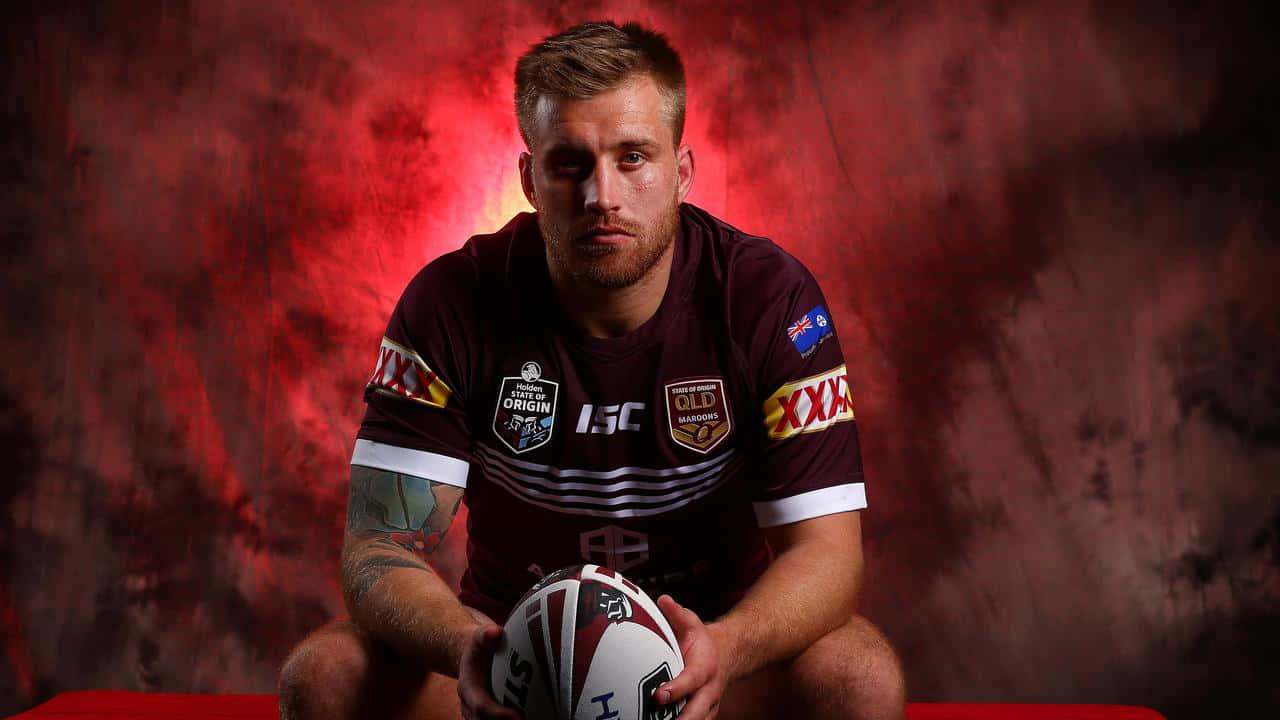 Cameron Munster, maroon jersey, smoky red backdrop, HD Desktop Wallpaper