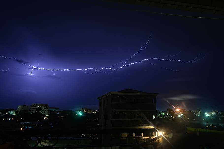 Cameroon, Thunder, Lightning, SD Desktop Wallpaper