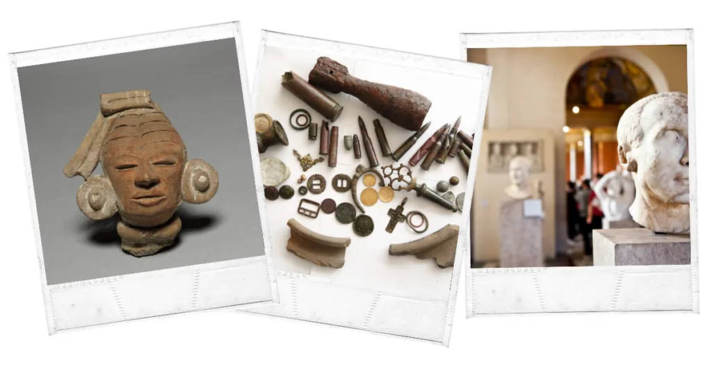 museum, ancient artifacts, ceramic head, SD Desktop Wallpaper