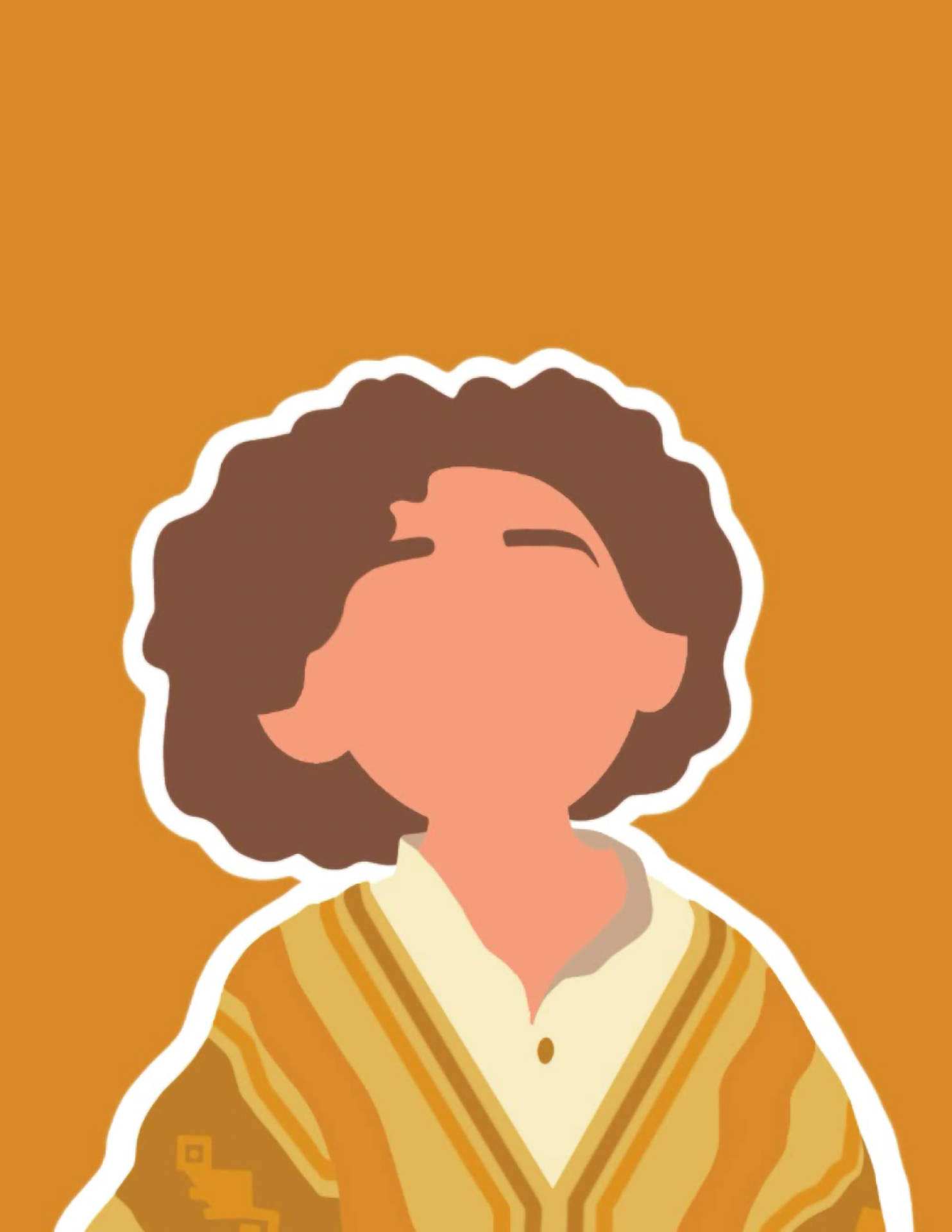 Camilo Madrigal, vector portrait, curly brown hair, Full HD Phone Wallpaper