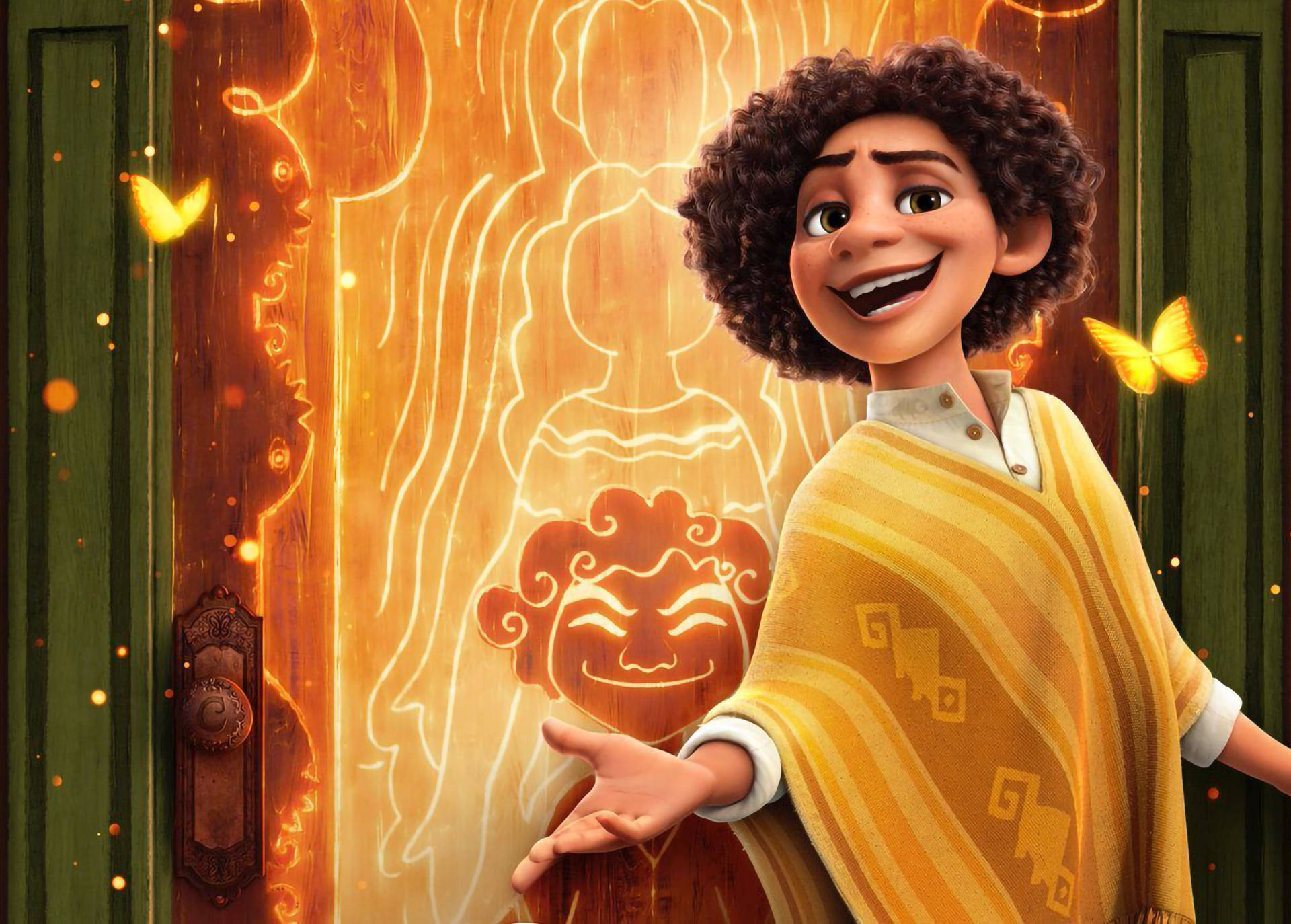 Camilo Madrigal, glowing wooden door, warm glowing spirit, Full HD Desktop Wallpaper