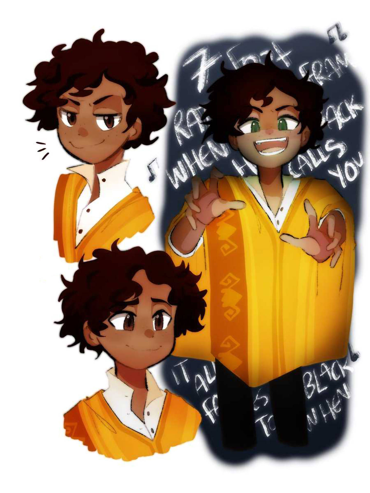 Camilo Madrigal, curly brown hair, yellow shirt, Full HD Phone Wallpaper
