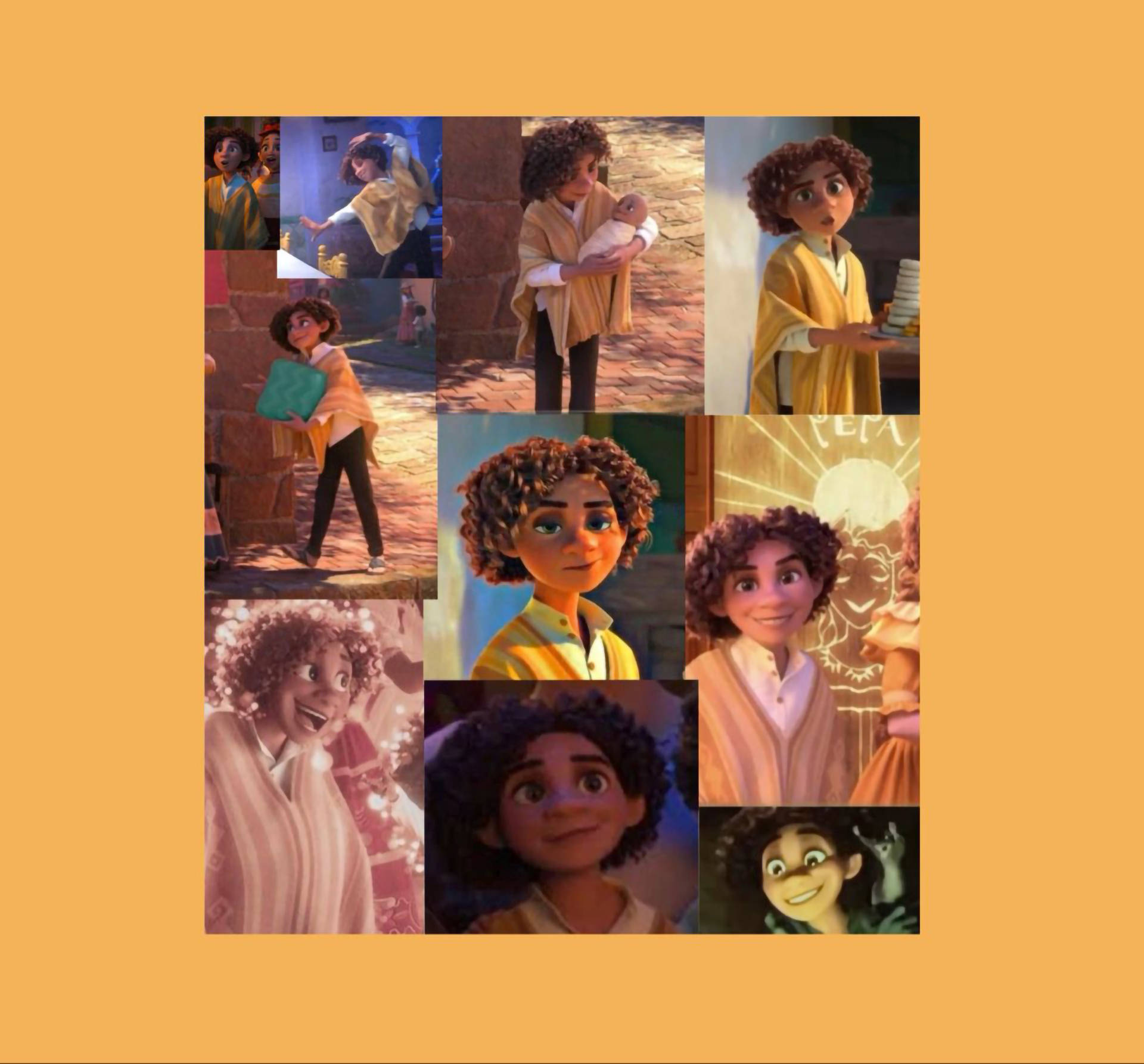 Camilo Madrigal, young girl with curly hair, vibrant collage, Full HD Desktop Wallpaper