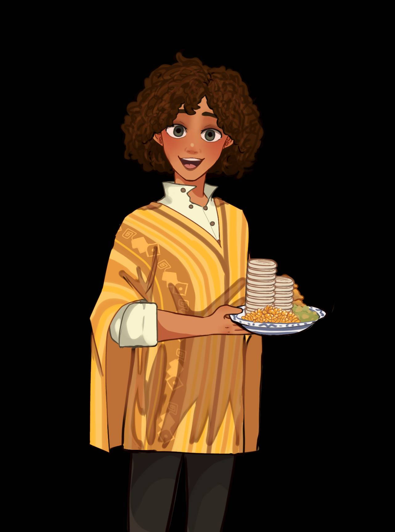 Camilo Madrigal, curly brown hair, stacked pancakes, HD Phone Wallpaper