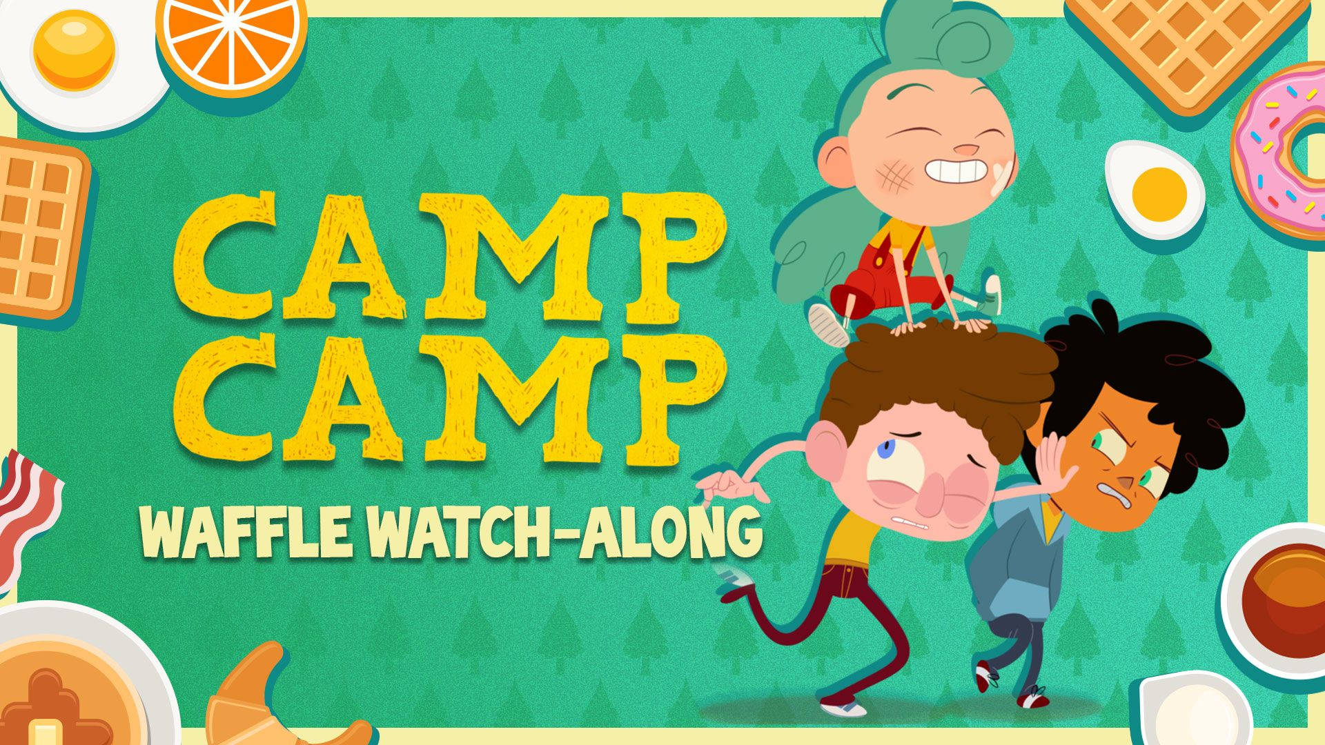 Camp Camp, waffle watch-along, cartoon kids, Full HD Desktop Wallpaper